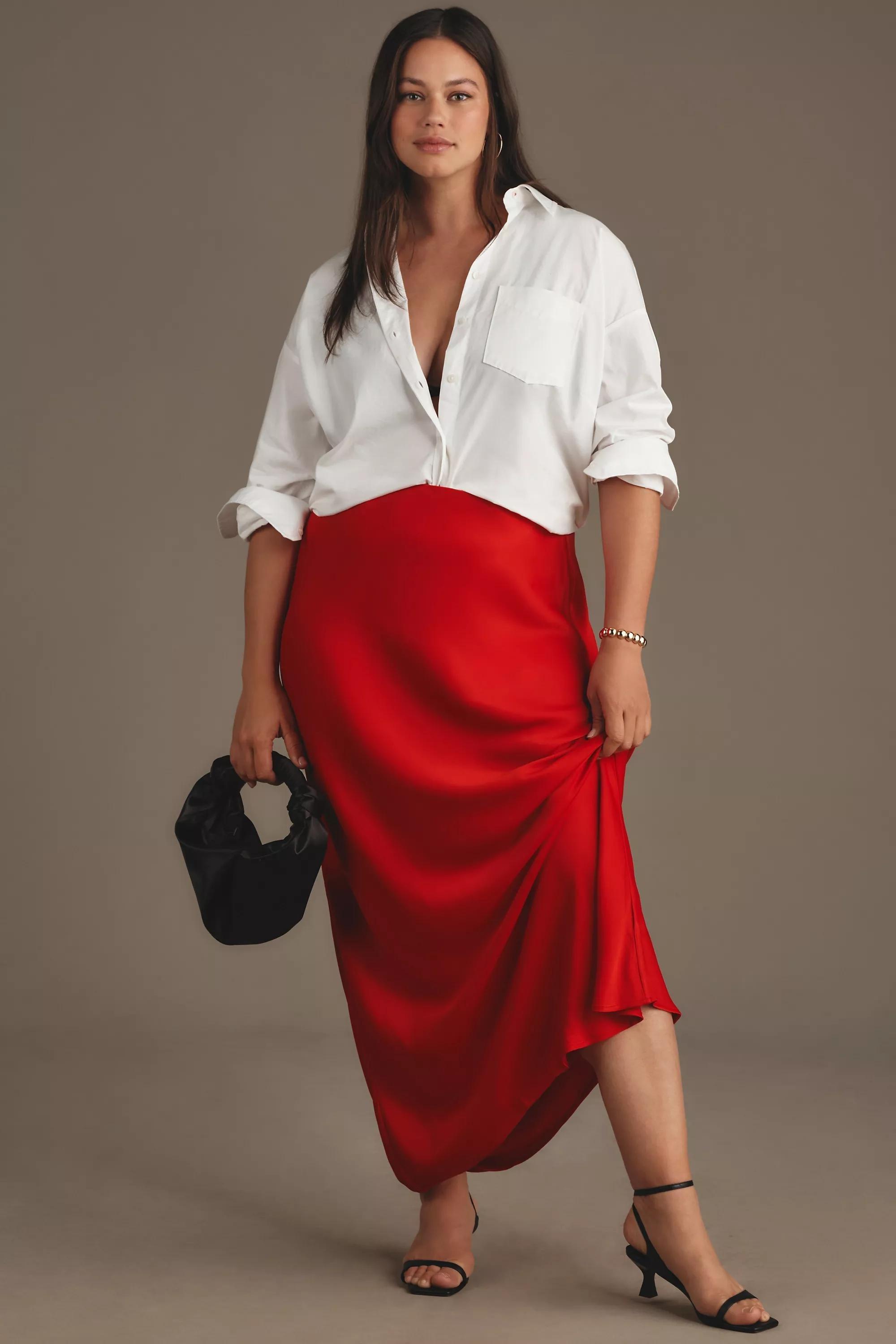 The Tilda Maxi Slip Skirt, Red, , large image number 4