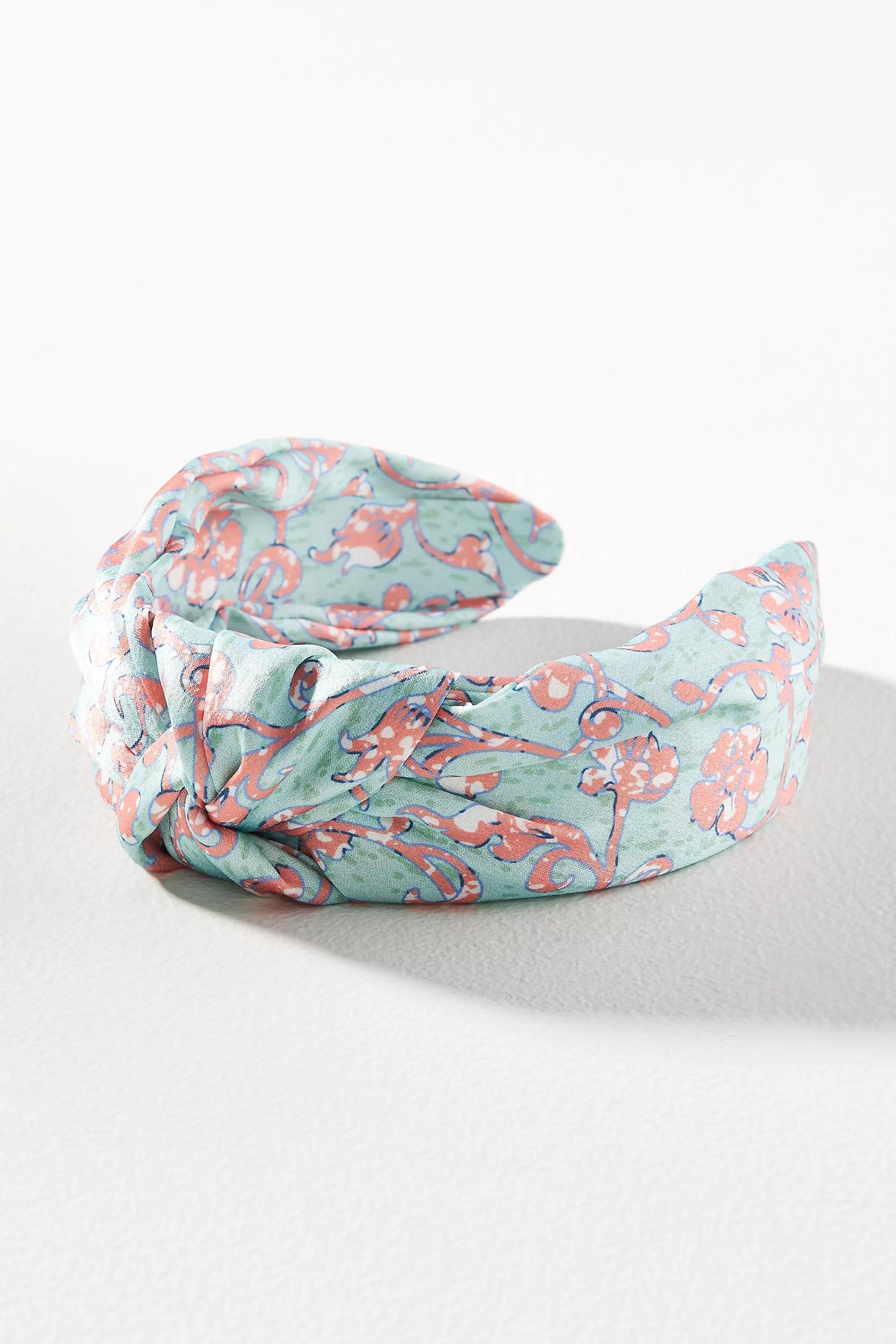 Floral Twist Headband, Green, A501_0102, large image number 0