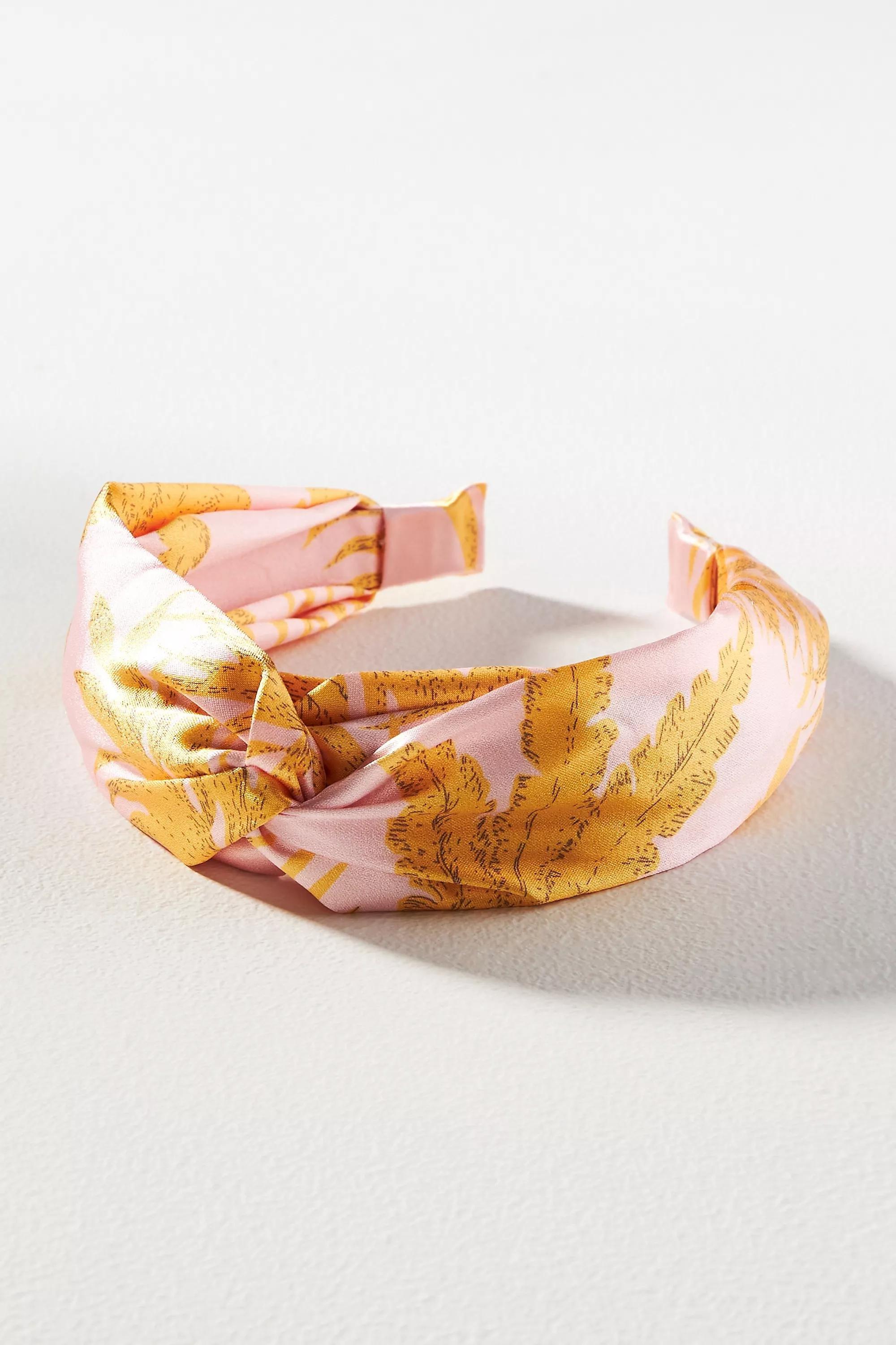 Twist Knot Printed Headband, Pink, A501_0065, large image number 0
