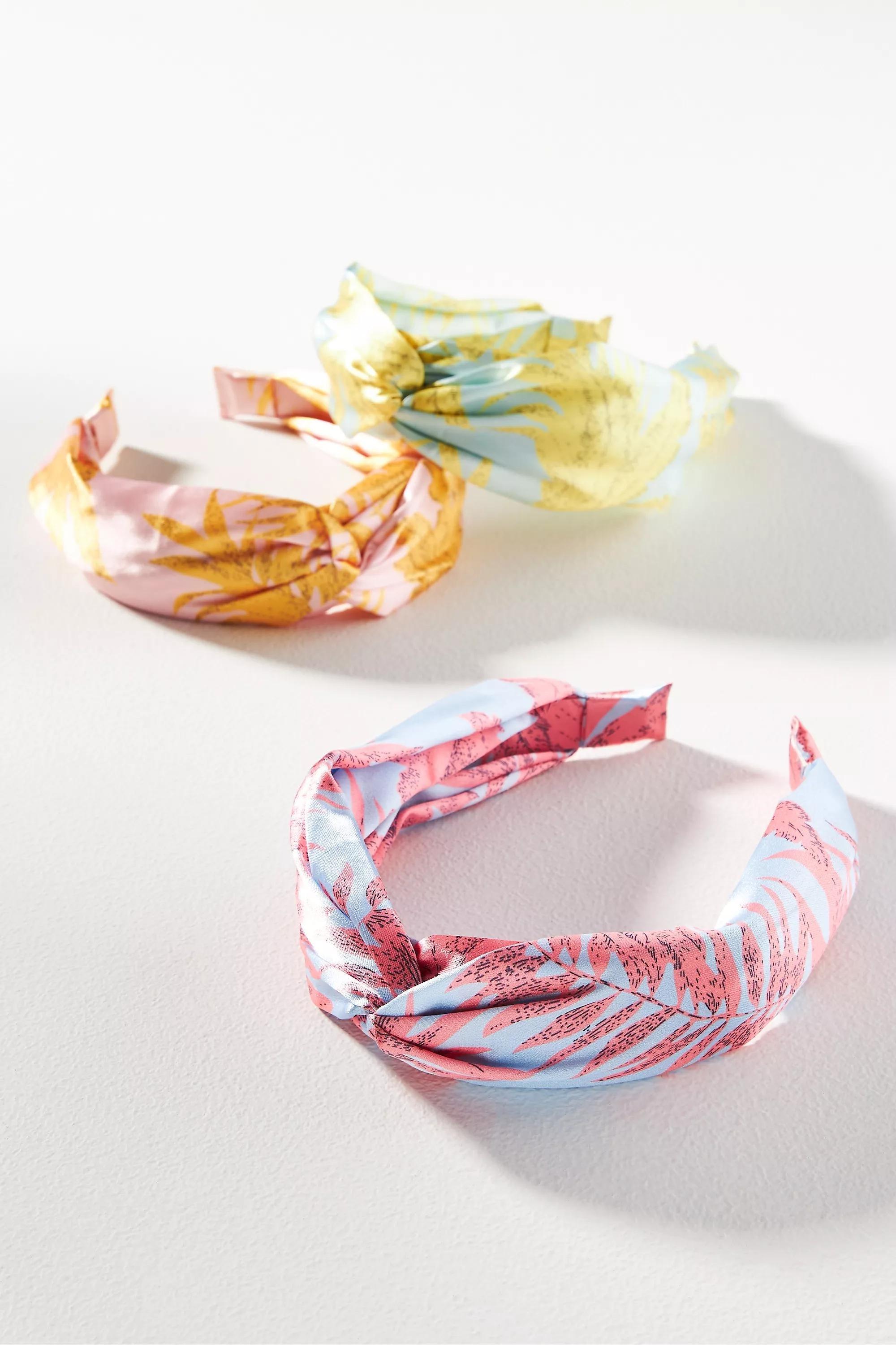 Twist Knot Printed Headband, Pink, A501_0065, large image number 3