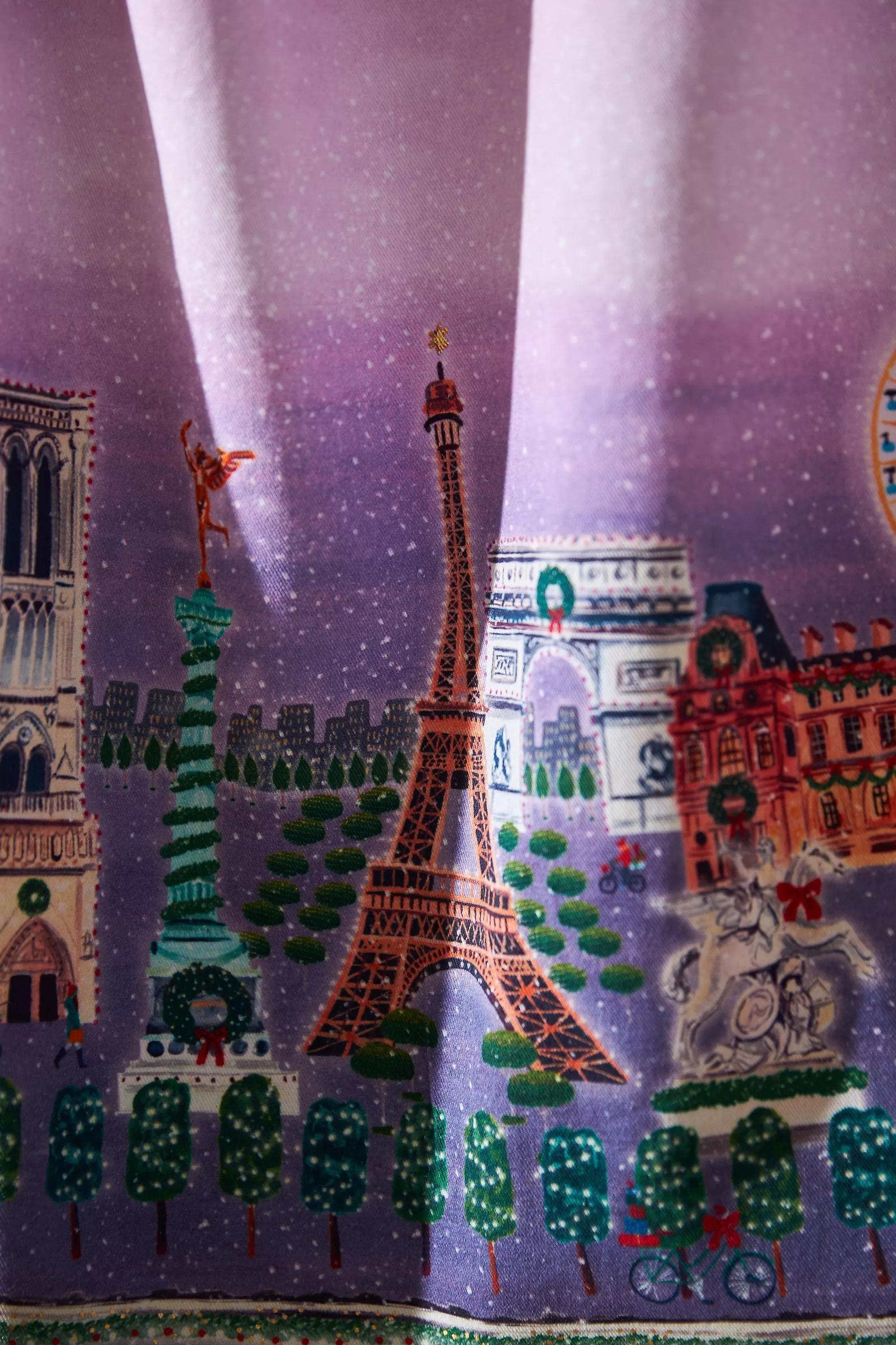 Holiday In The City Dish Towel, Purple, , large image number 1