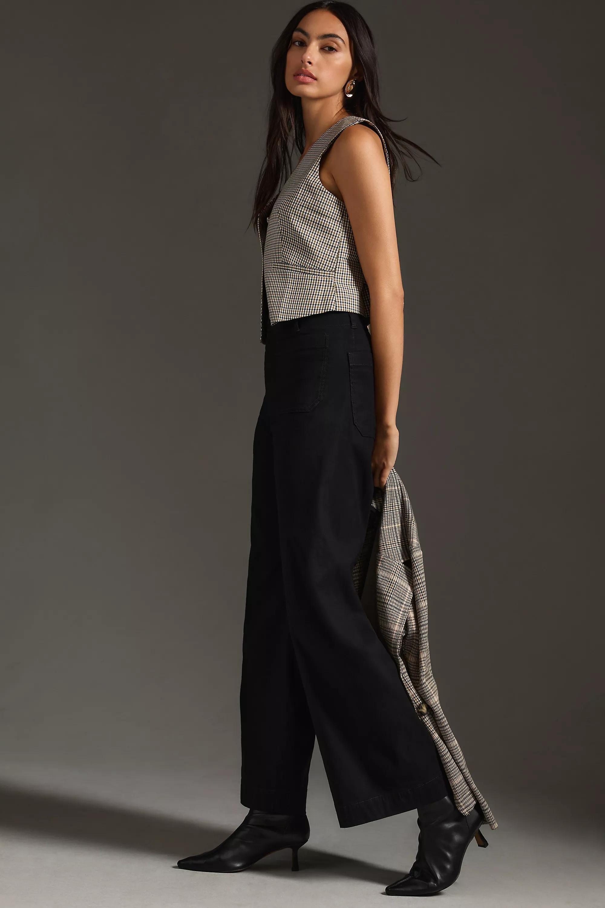 Maeve The Colette Wide-Leg Trousers, Black, Black, large image number 3