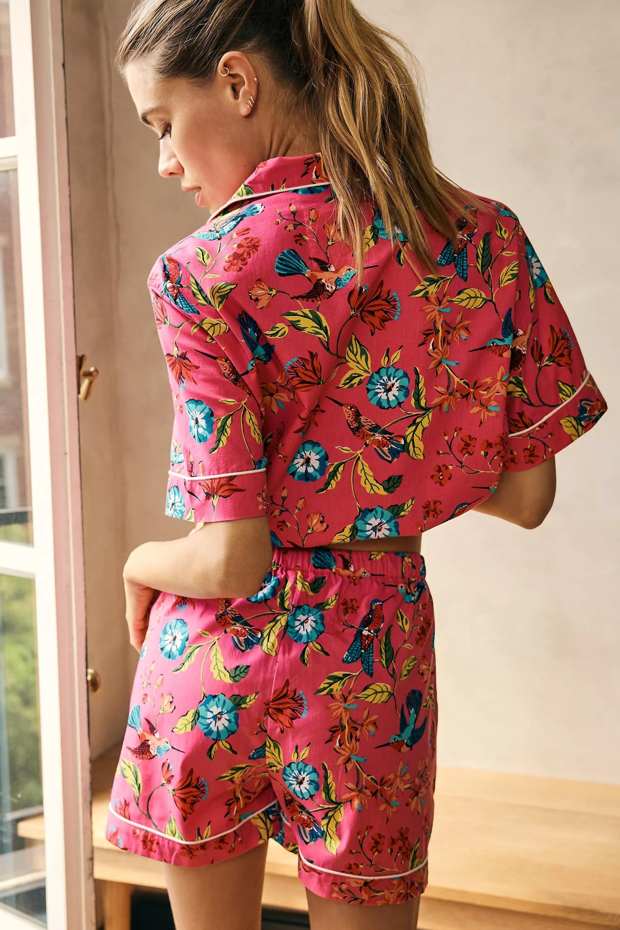 Short-Sleeve Organic Cotton Pyjamas Set, Pink, , large image number 3
