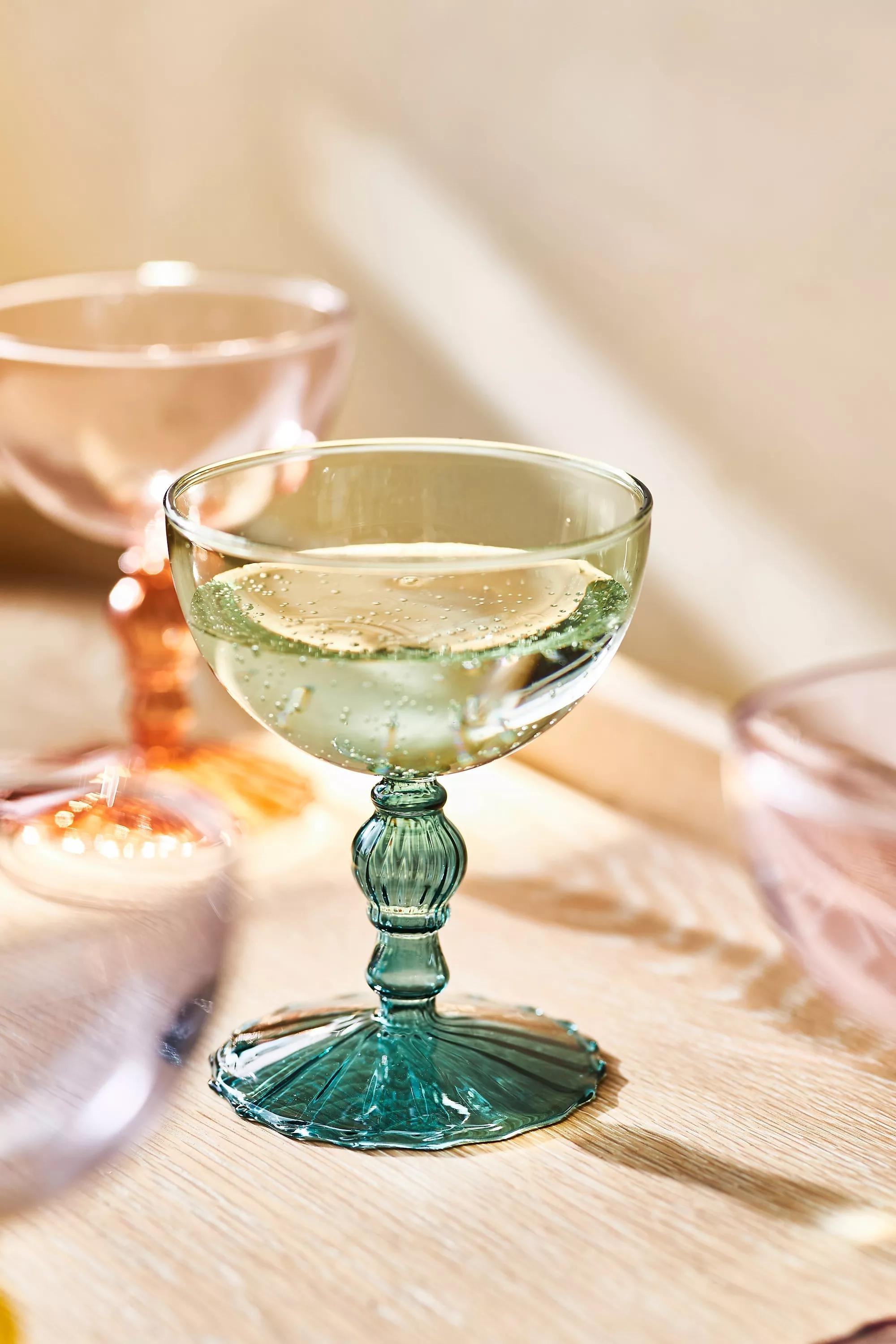 Cinzia Champagne Coupe Glass, Turquoise, A501_0046, large image number 1