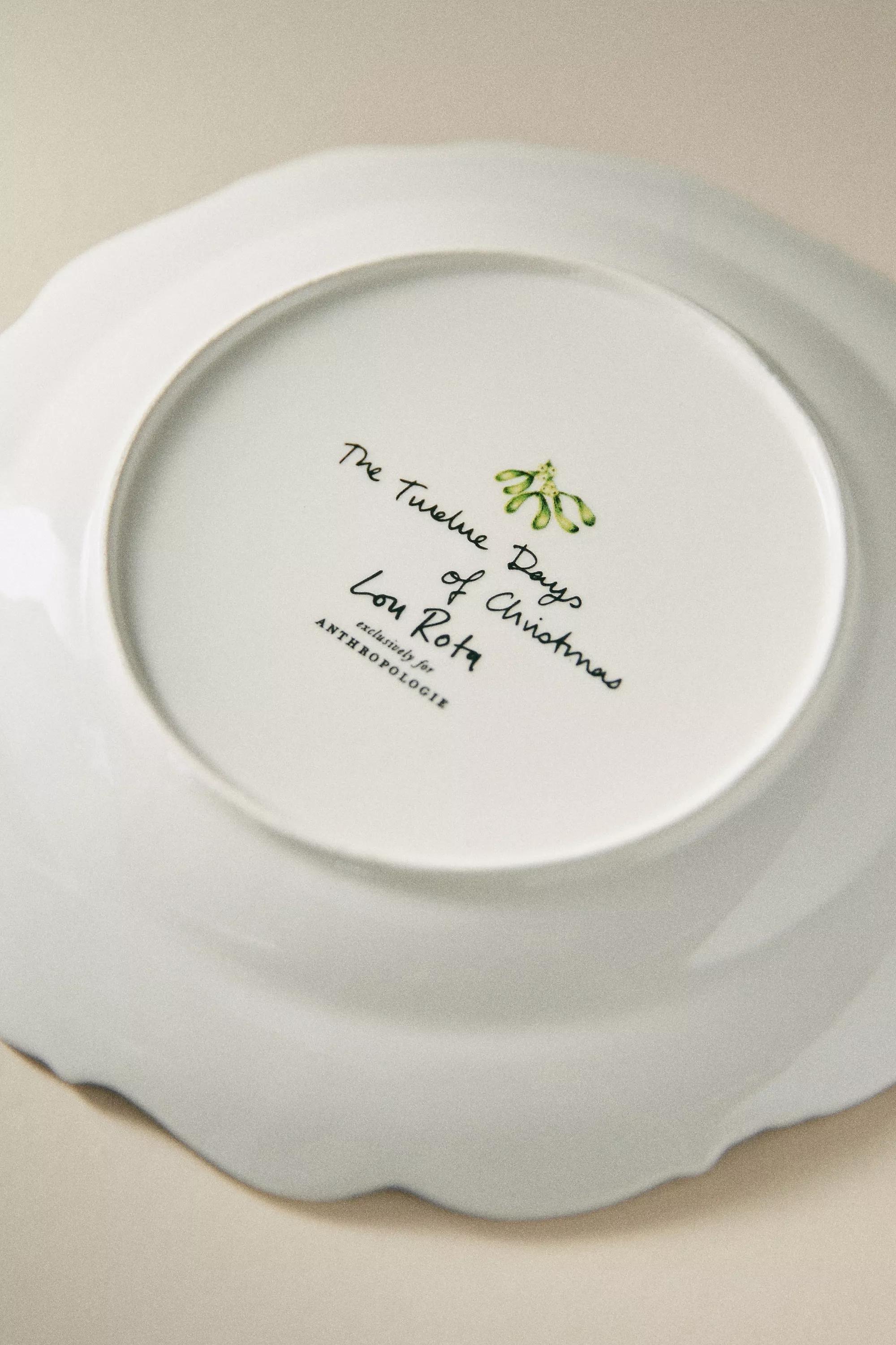 Lou Rota Twelve Days Of Christmas Dessert Plate, Navy, A501_0042, large image number 3