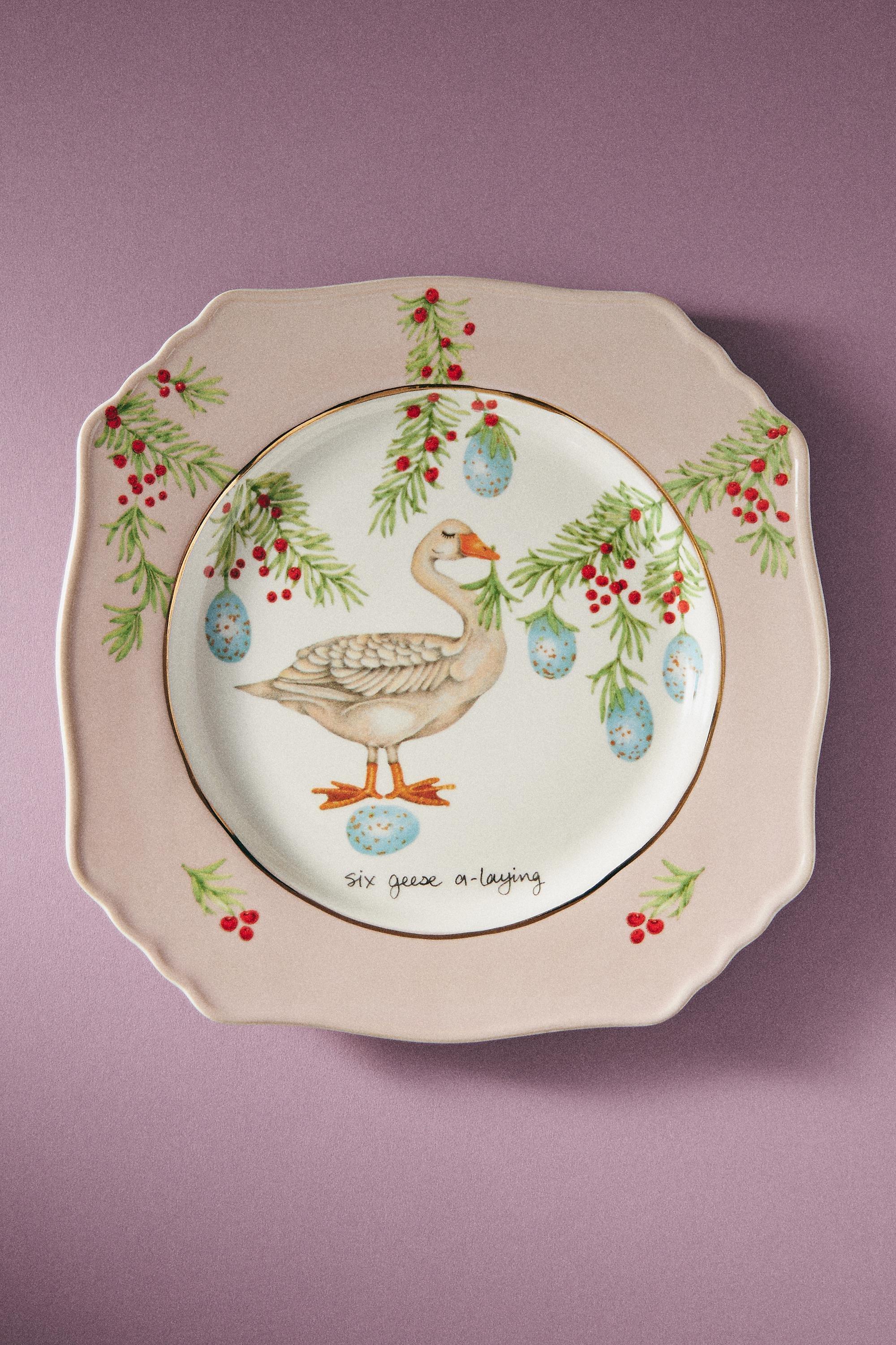 LAVANDE Lou Rota Twelve Days of Christmas Dessert Plate, A501_0053, large image number 0