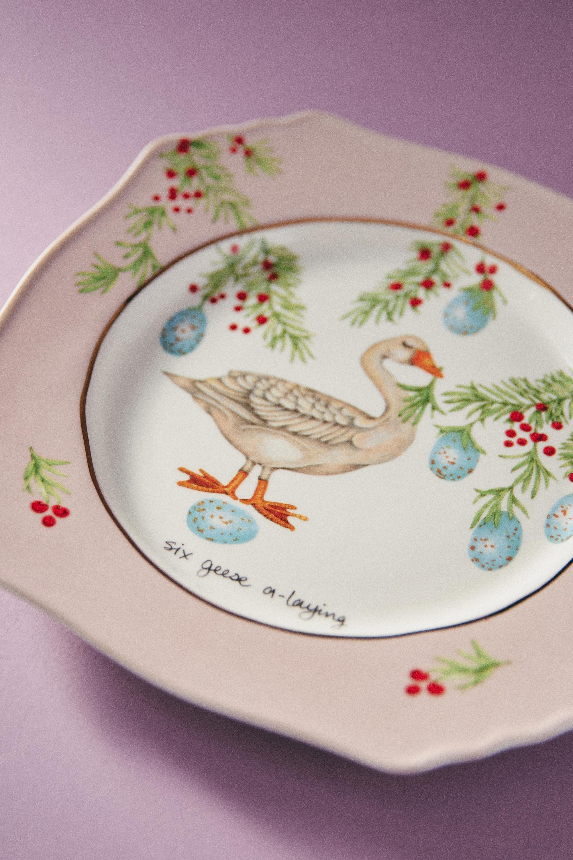 LAVANDE Lou Rota Twelve Days of Christmas Dessert Plate, A501_0053, large image number 2