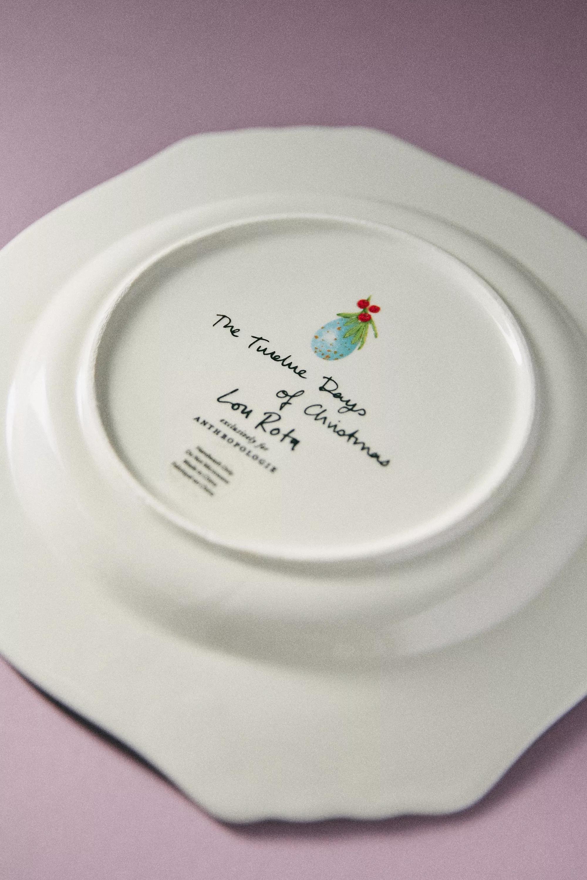 LAVANDE Lou Rota Twelve Days of Christmas Dessert Plate, A501_0053, large image number 3