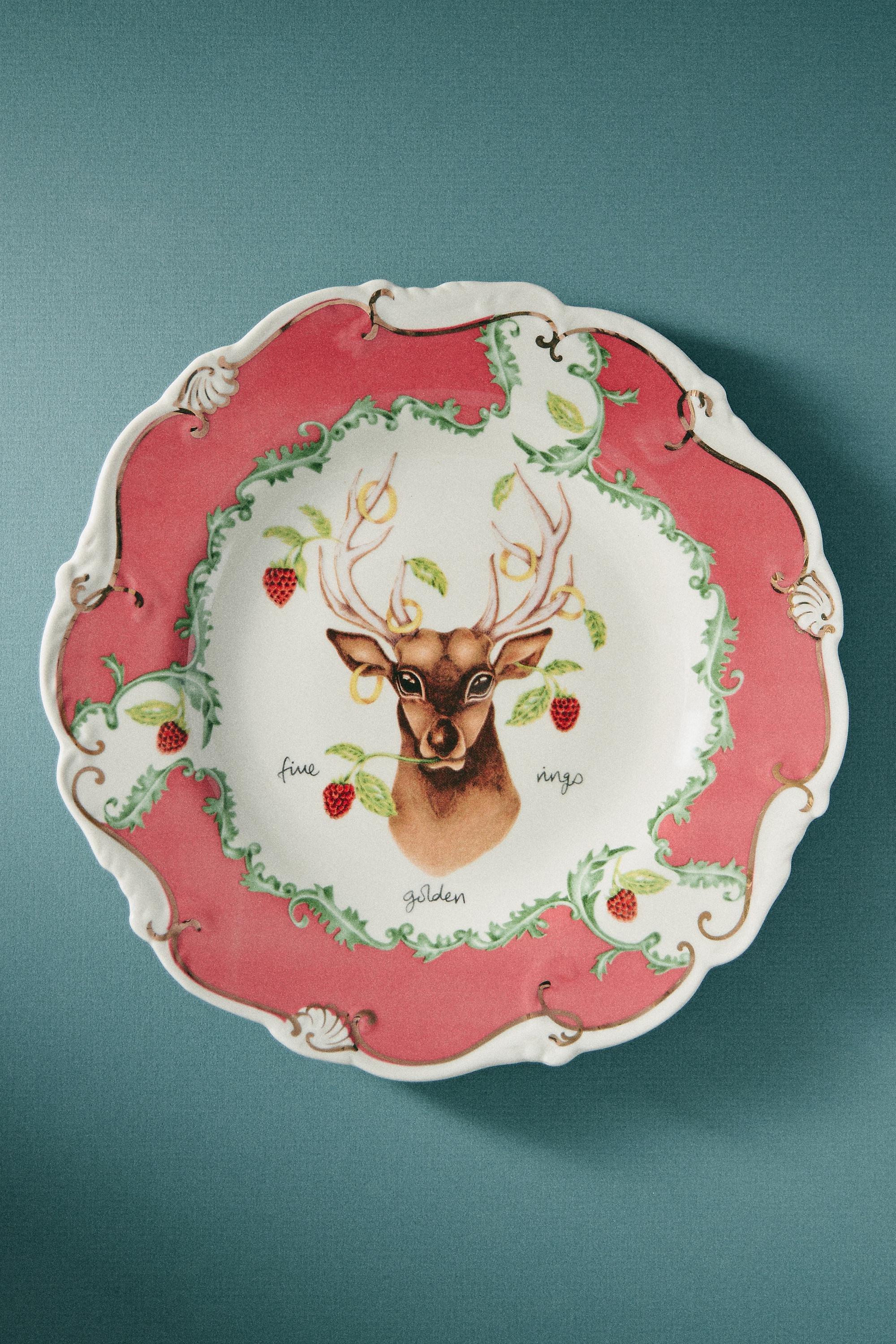 M PNK Lou Rota Twelve Days of Christmas Dessert Plate, A501_0068, large image number 0