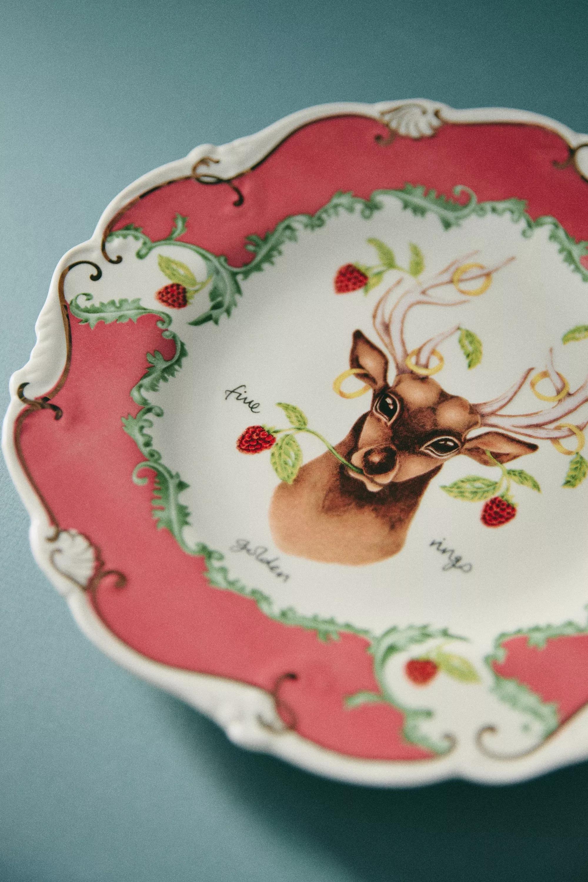 M PNK Lou Rota Twelve Days of Christmas Dessert Plate, A501_0068, large image number 2