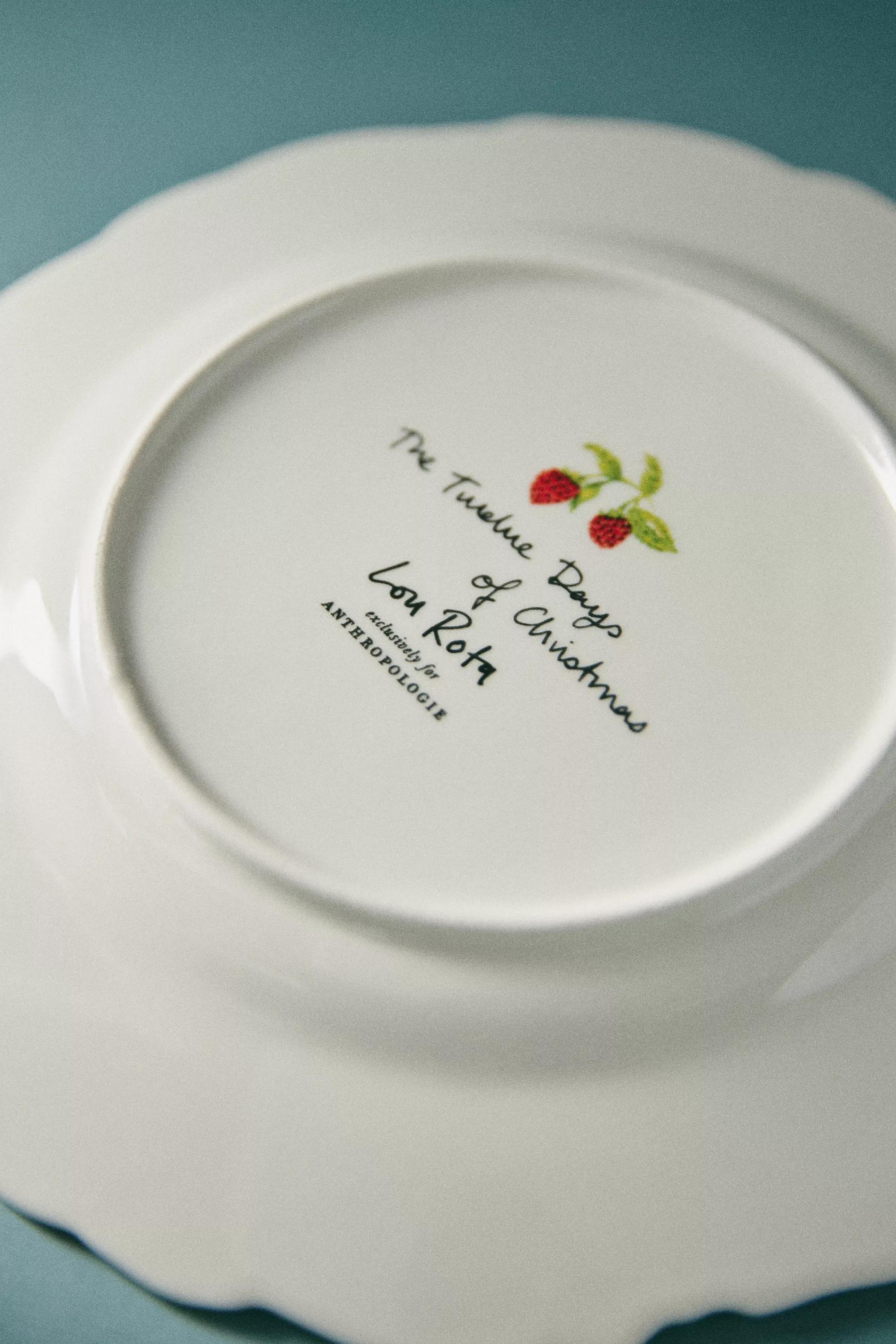 M PNK Lou Rota Twelve Days of Christmas Dessert Plate, A501_0068, large image number 3