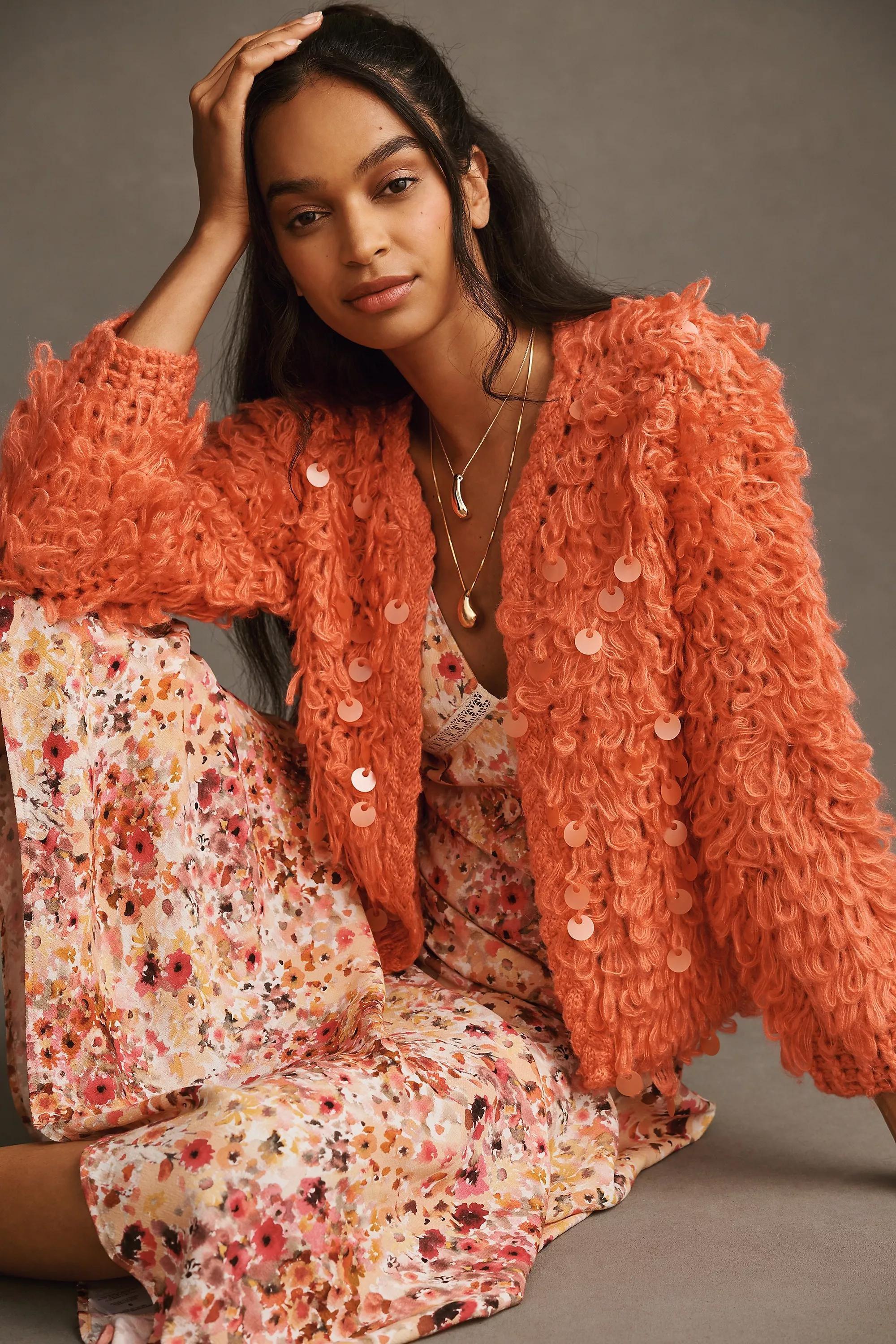 In Things Loop-Crochet Cardigan, Pink, A501_0066, large image number 0