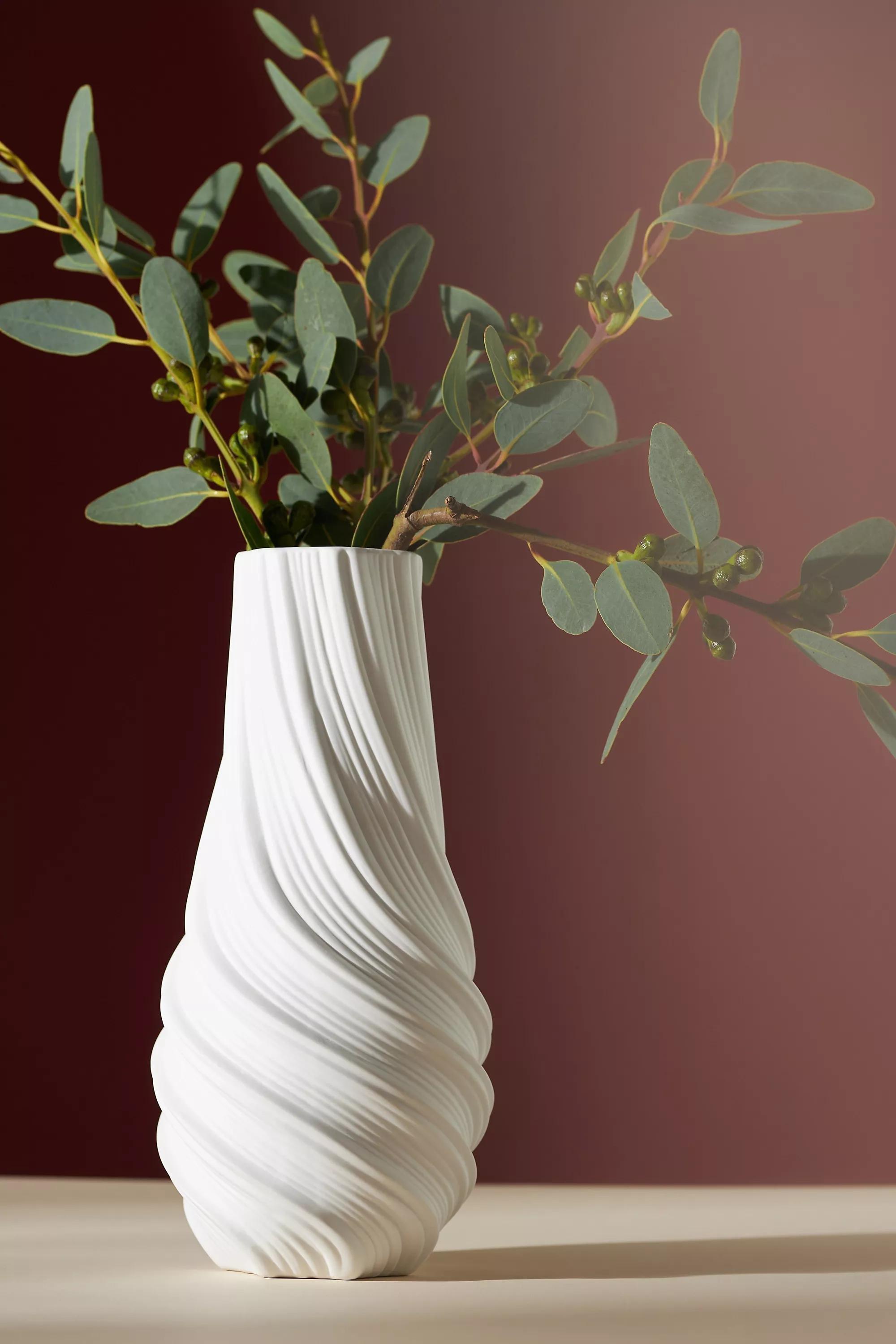 Sandro Textured Tall Ceramic Vase, White, A501_0010, large image number 3