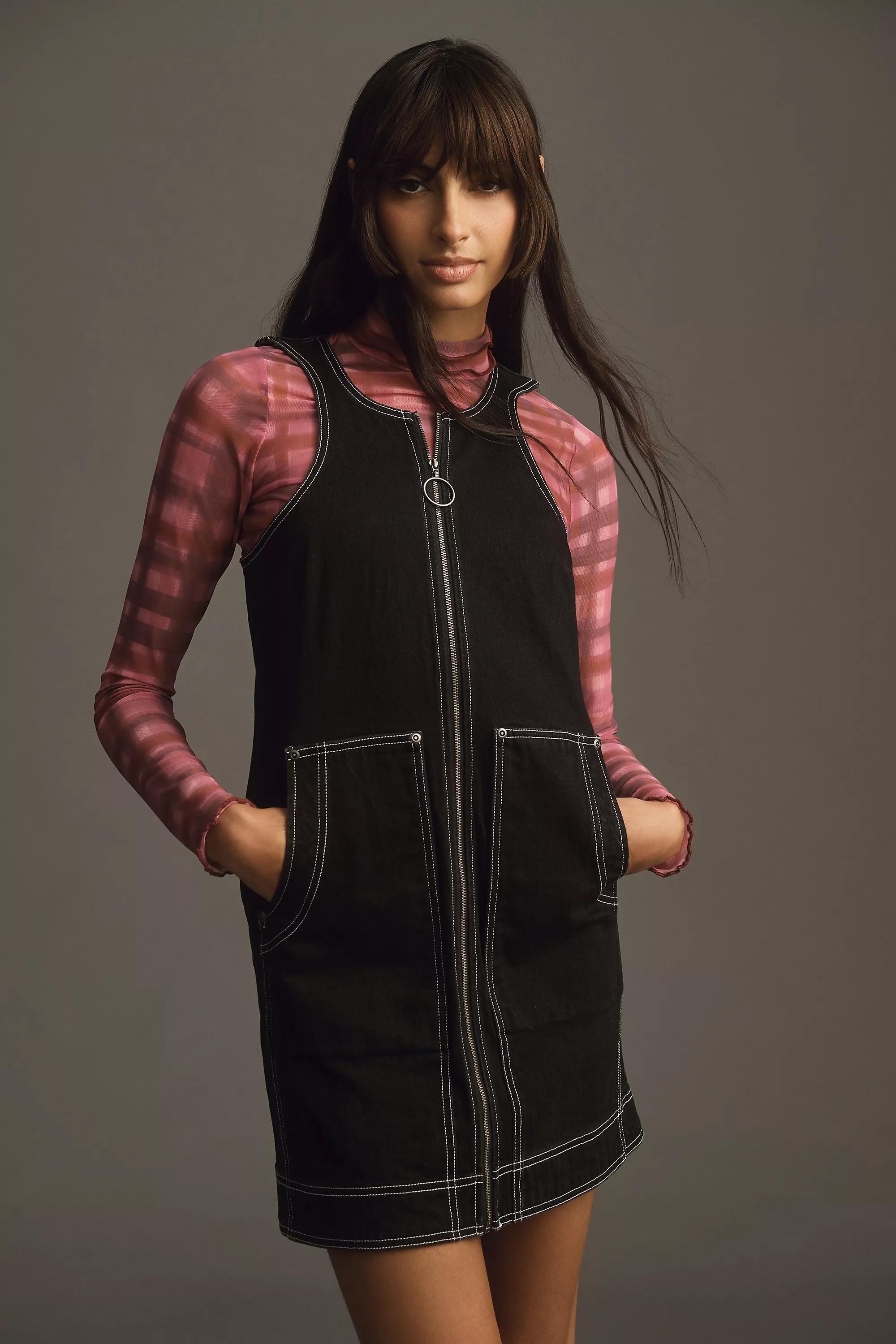 Pilcro Combo Plaid Turtleneck Top, Pink, A501_0266, large image number 4