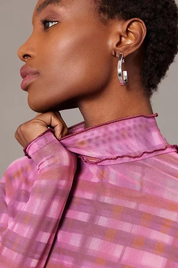 Pilcro Combo Plaid Turtleneck Top, Pink, A501_0266, large image number 7