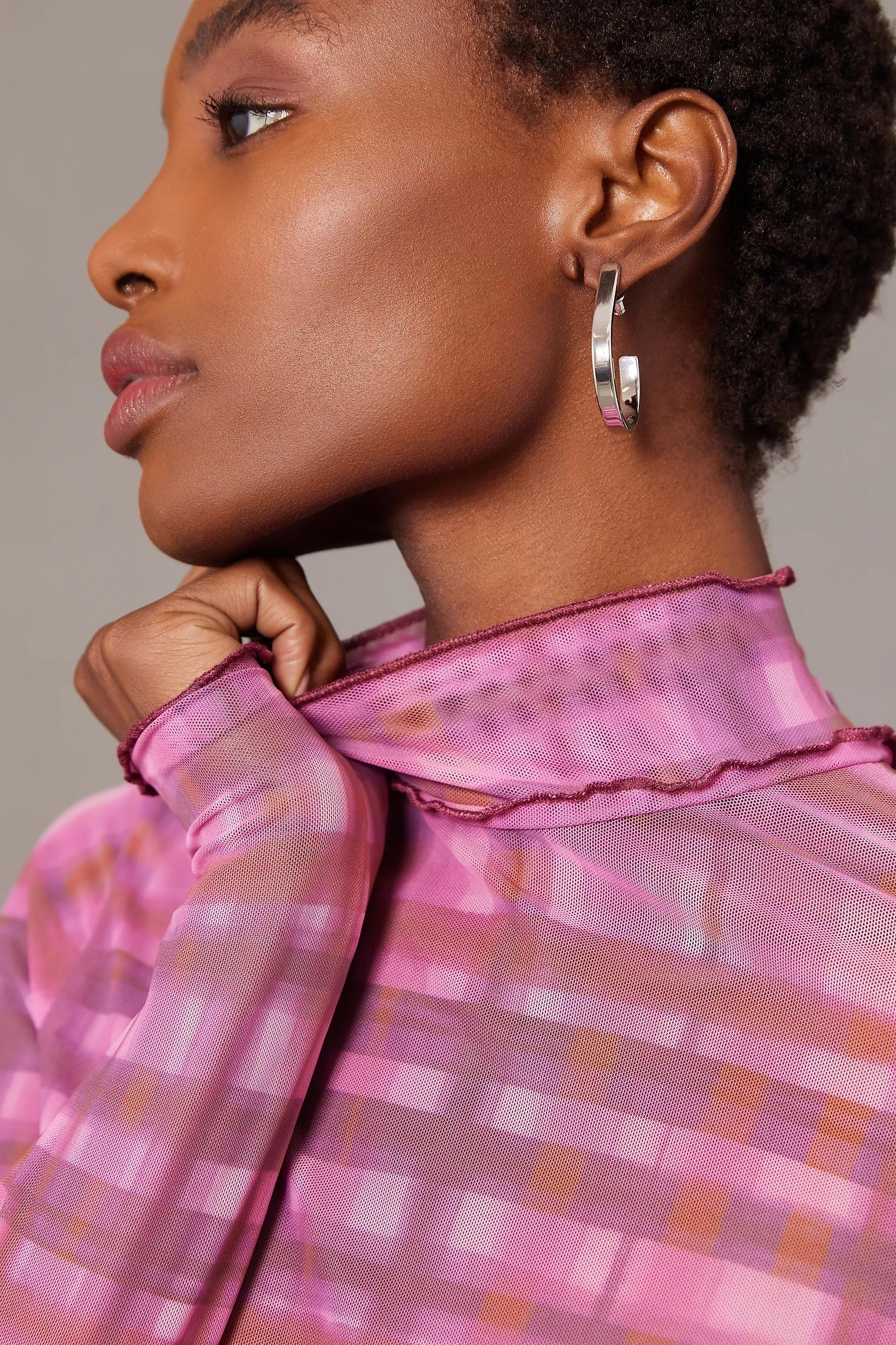 Pilcro Combo Plaid Turtleneck Top, Pink, A501_0266, large image number 11