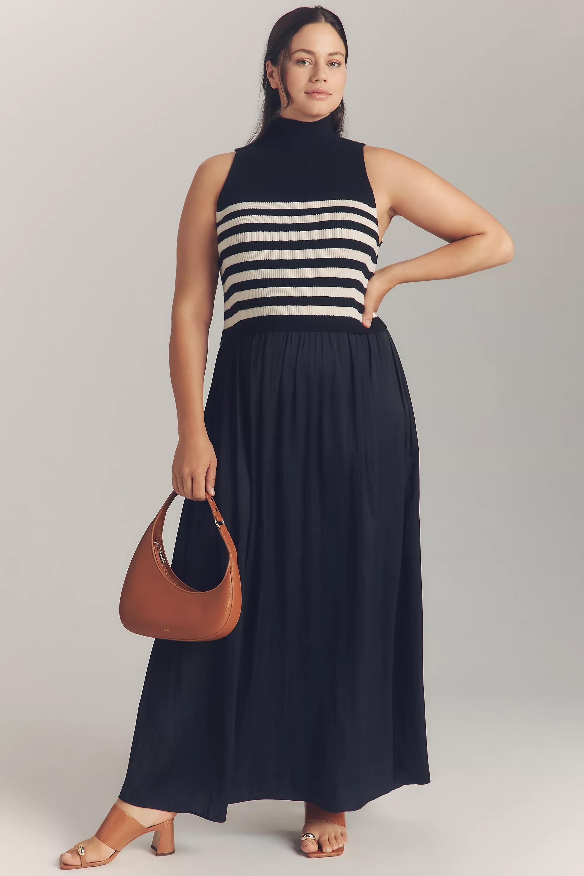 The Thea Mockable Sleeveless Midi Jumper Dress, Multicolour, A501_0018, large image number 4