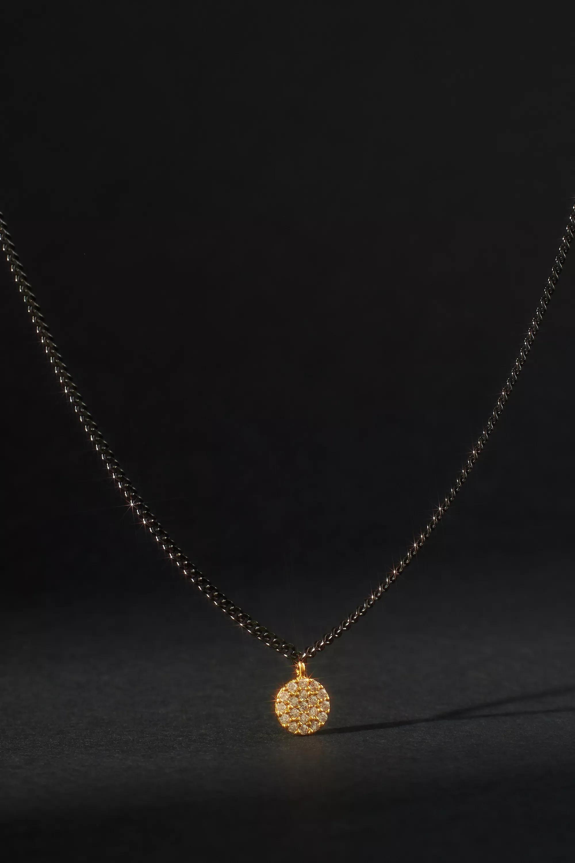 Delicate Hematite Pendant Necklace, Black, A501_0001, large image number 1