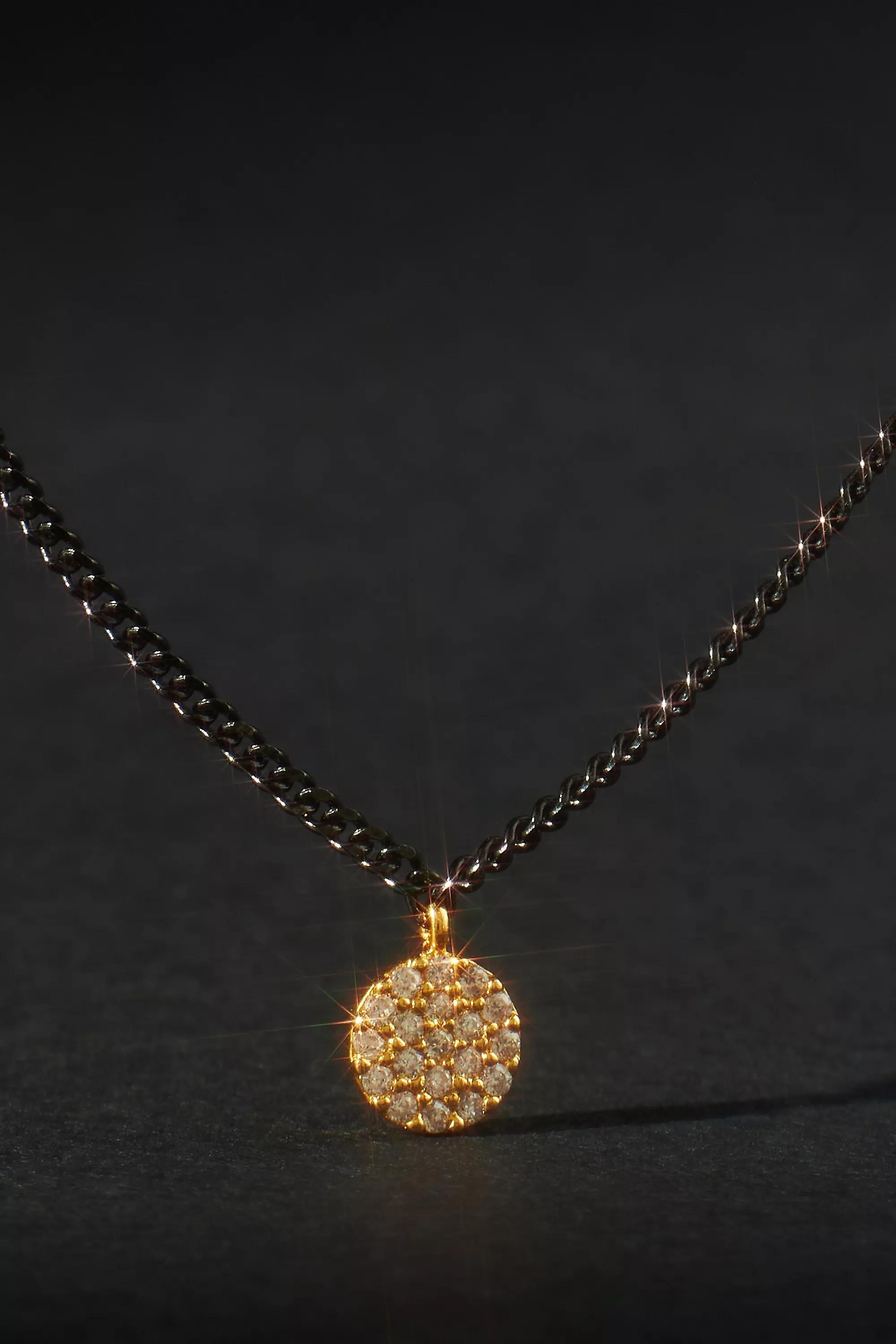 Delicate Hematite Pendant Necklace, Black, A501_0001, large image number 2