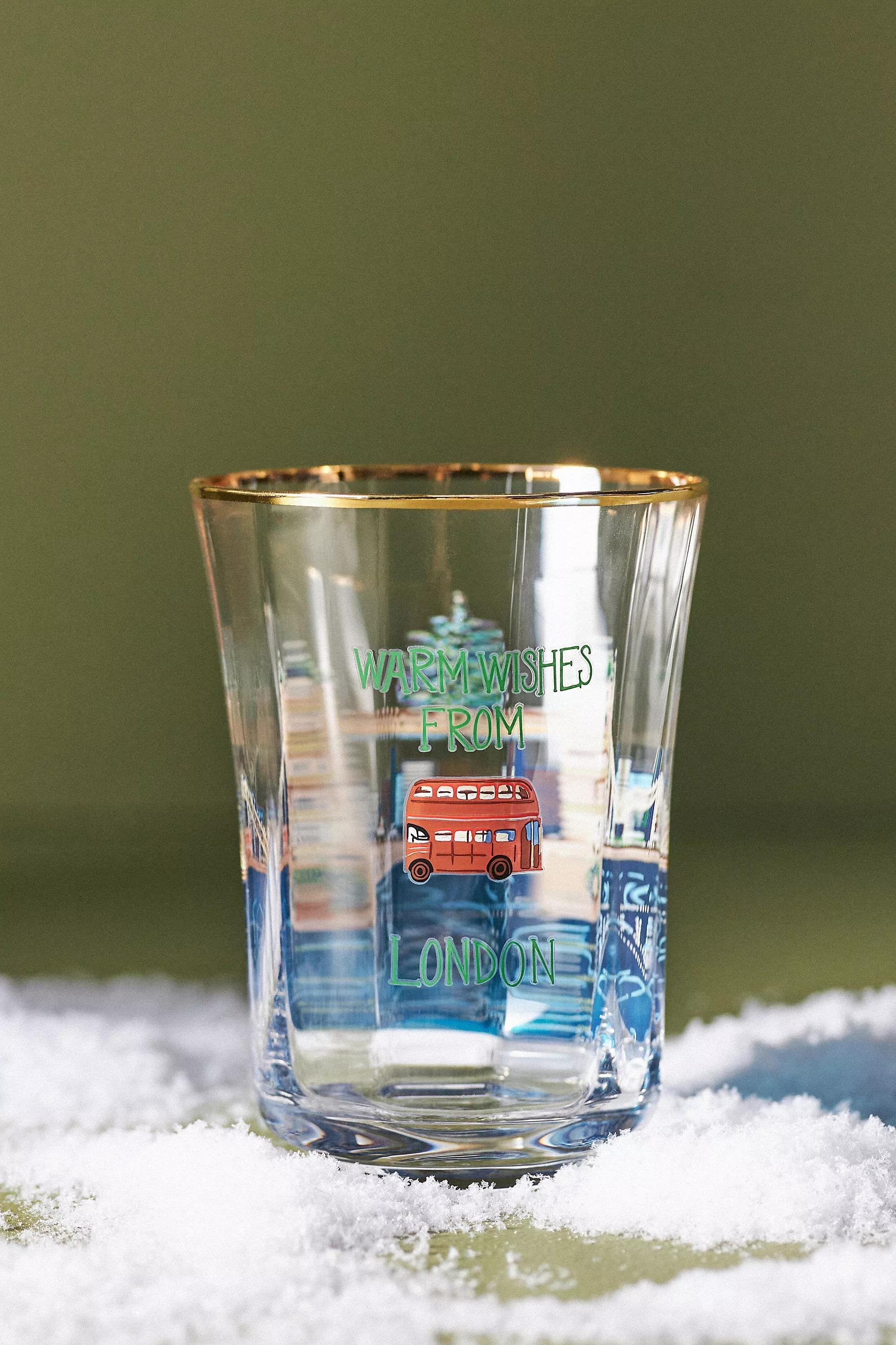 D Holiday In The City Juice Glass, Blue, A501_0042, large image number 3