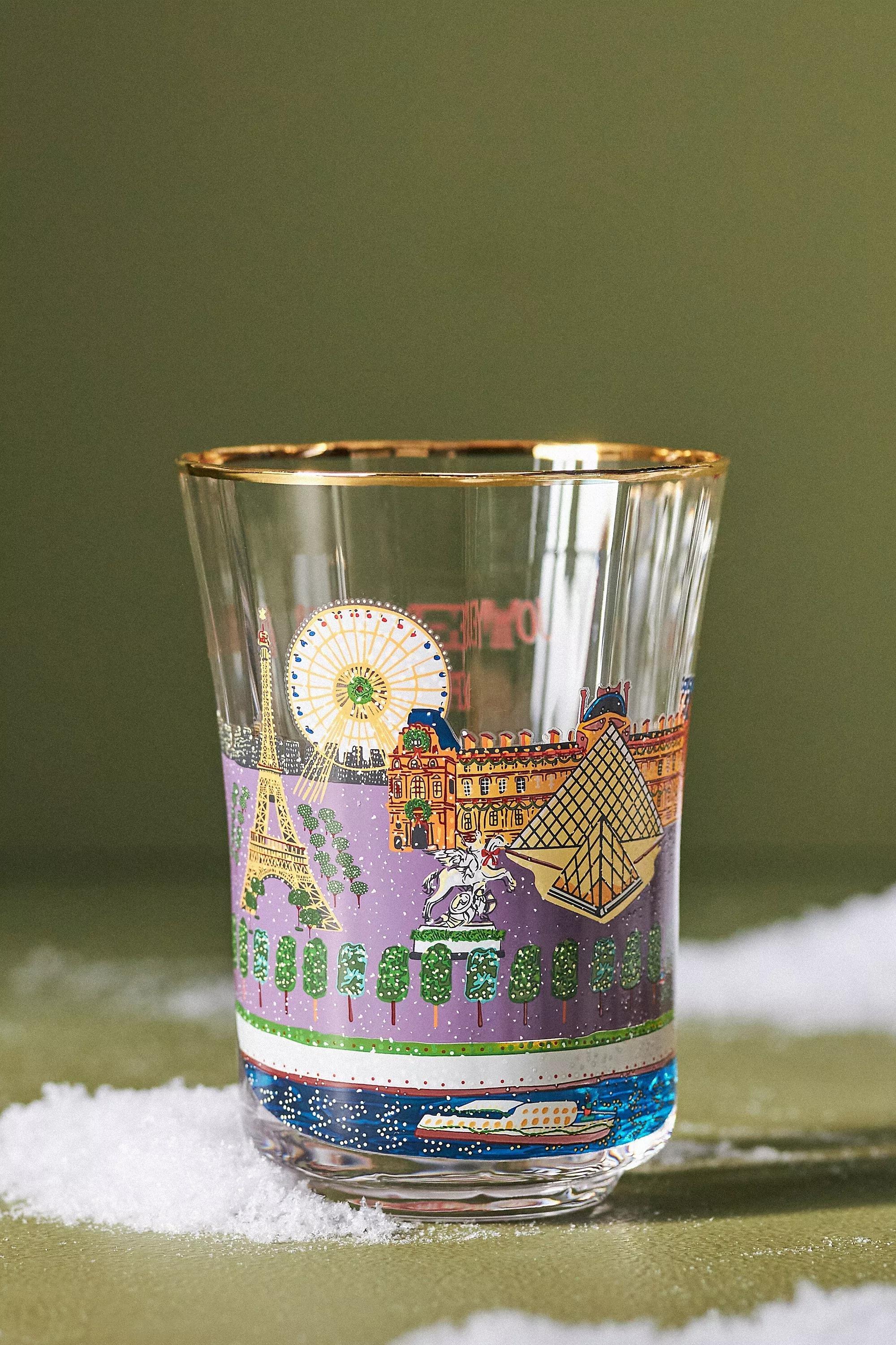 Holiday In The City Juice Glass, Purple, A501_0055, large image number 0