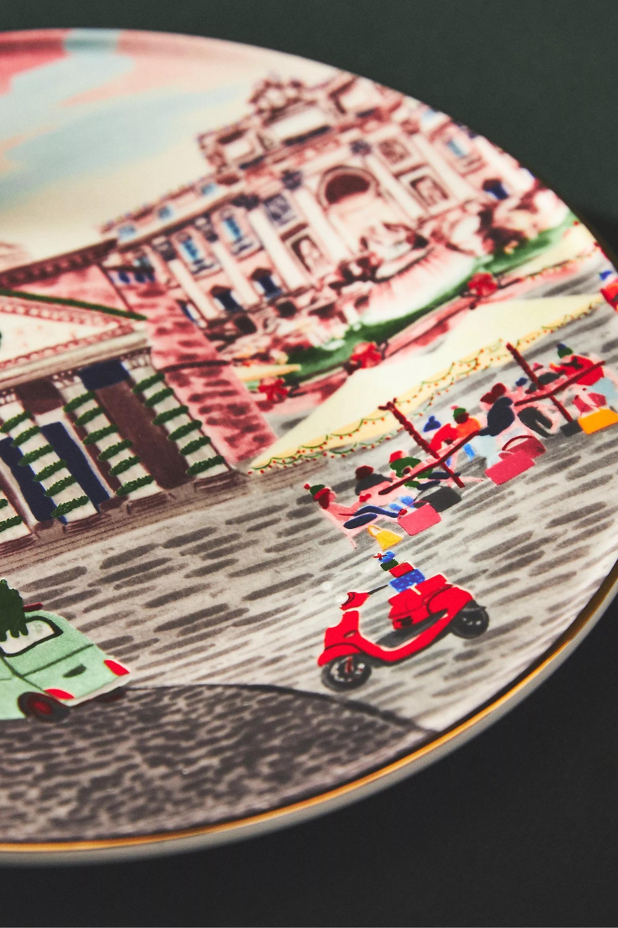 Holiday In The City Dessert Plate, Beige, A501_0013, large image number 2