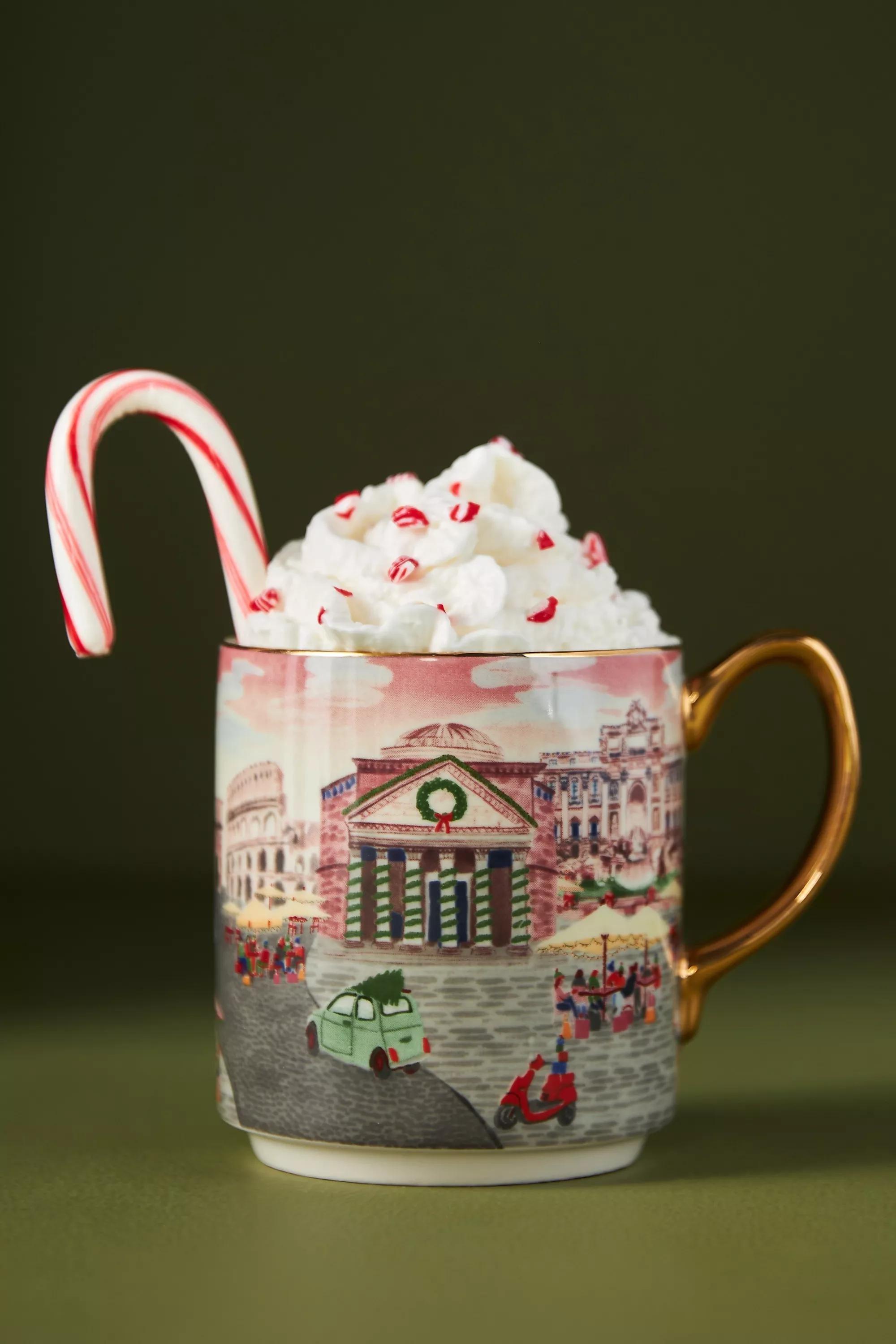 Anthropologie - Holiday In The City Mug, Beige