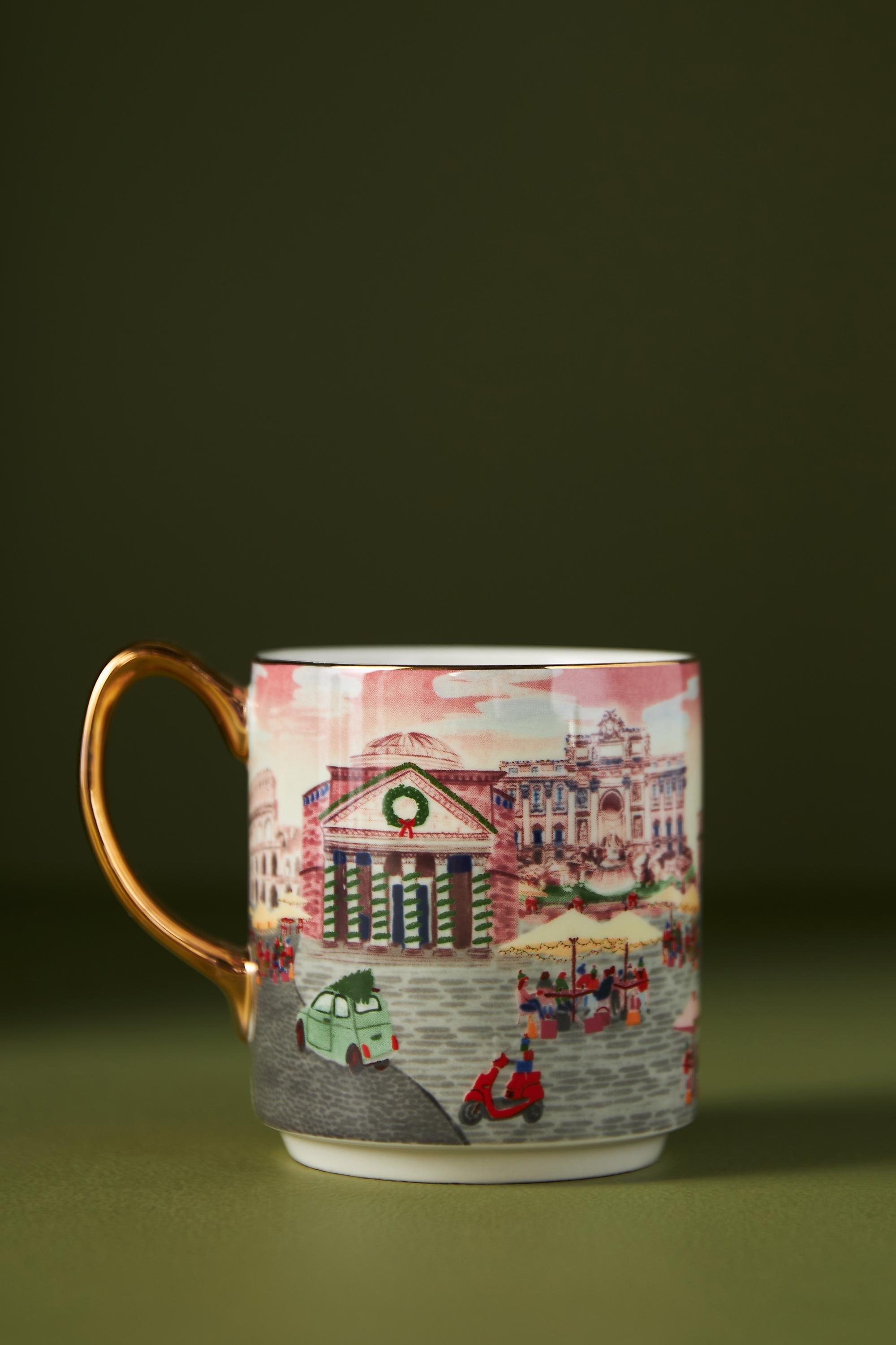Anthropologie - Holiday In The City Mug, Beige