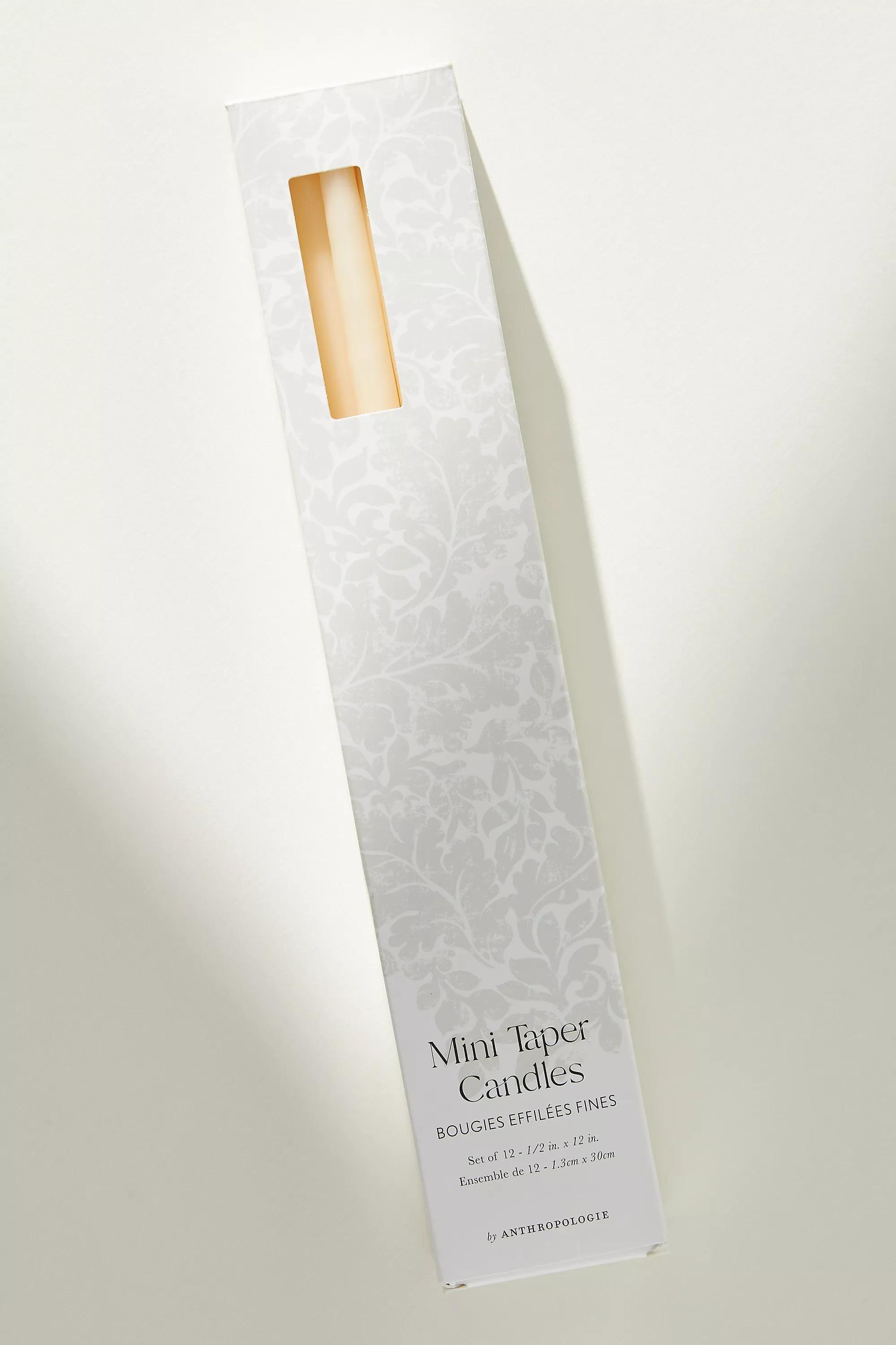 Mini Taper Candles, Set Of 12, Ivory, , large image number 1