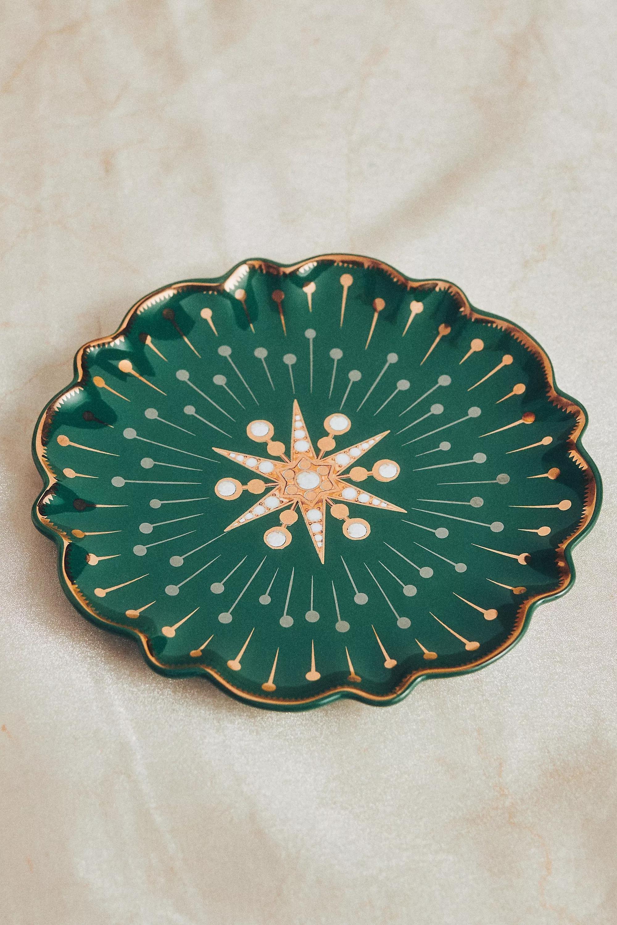 Catherine Martin Starry Night Dessert Plate, Green, A501_0037, large image number 0