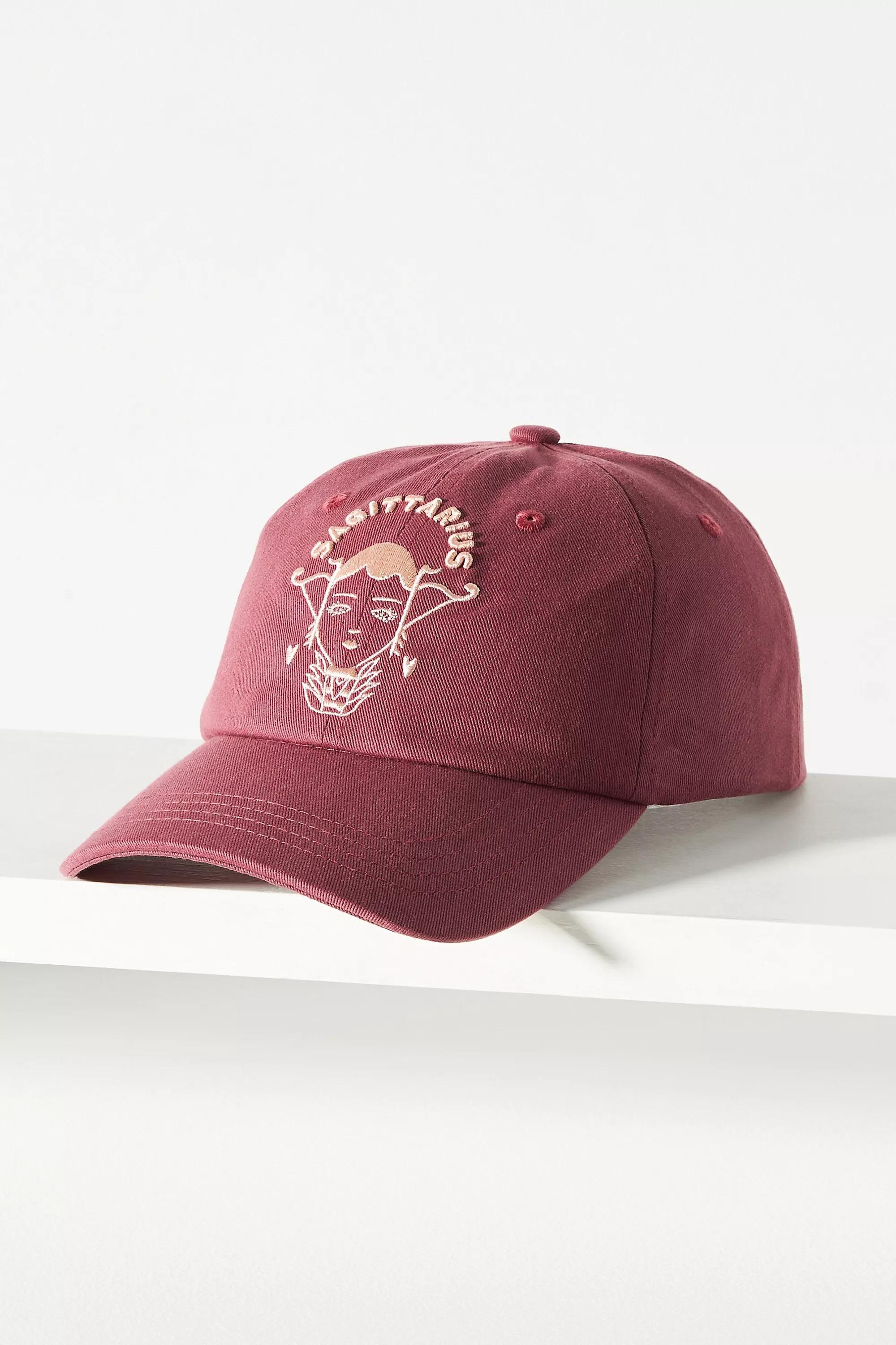 Sagittarius Zodiac Baseball Cap, Burgundy, A501_0809, large image number 0