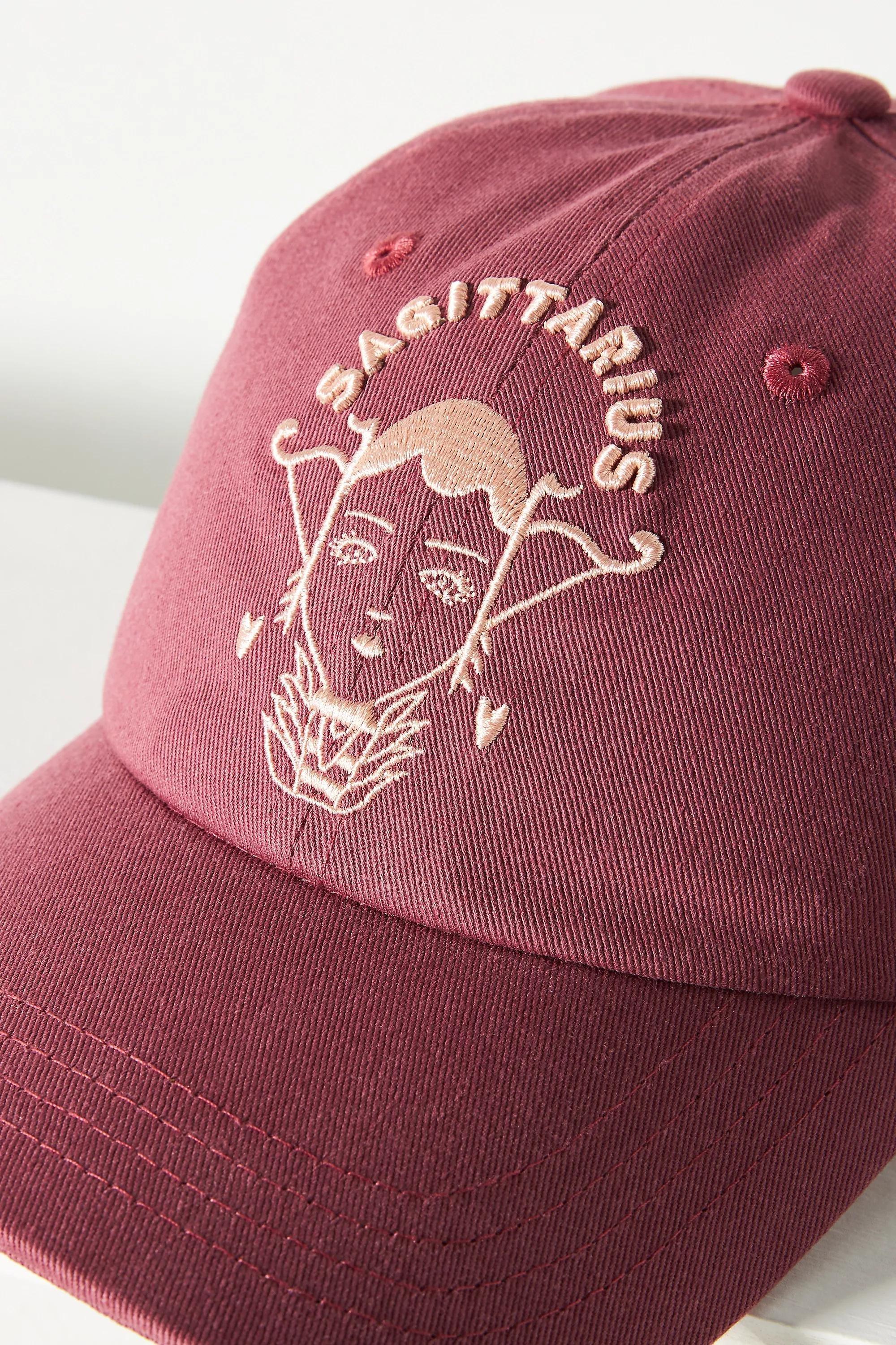 Sagittarius Zodiac Baseball Cap, Burgundy, A501_0809, large image number 3