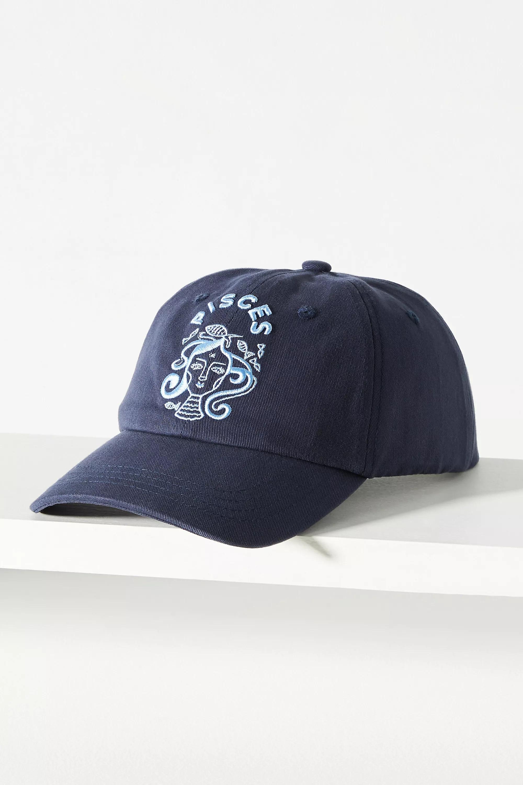 Pisces Zodiac Baseball Cap, Navy, A501_0812, large image number 0