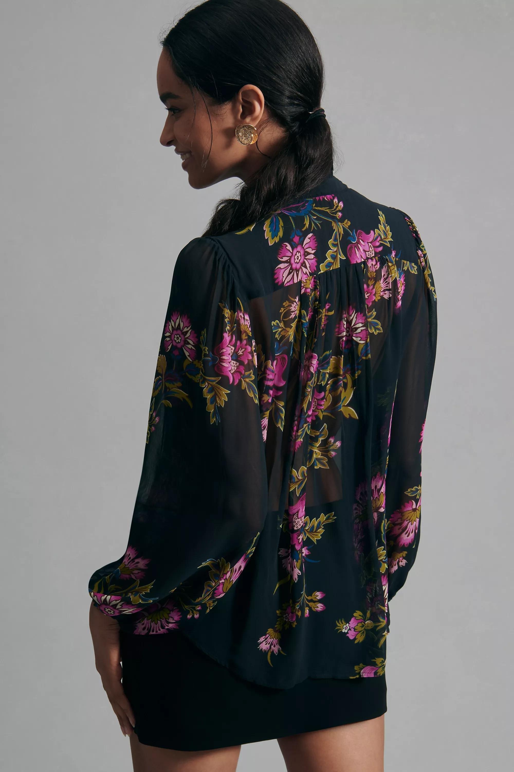 Anthropologie Floral Blouse, Multicolour, , large image number 1