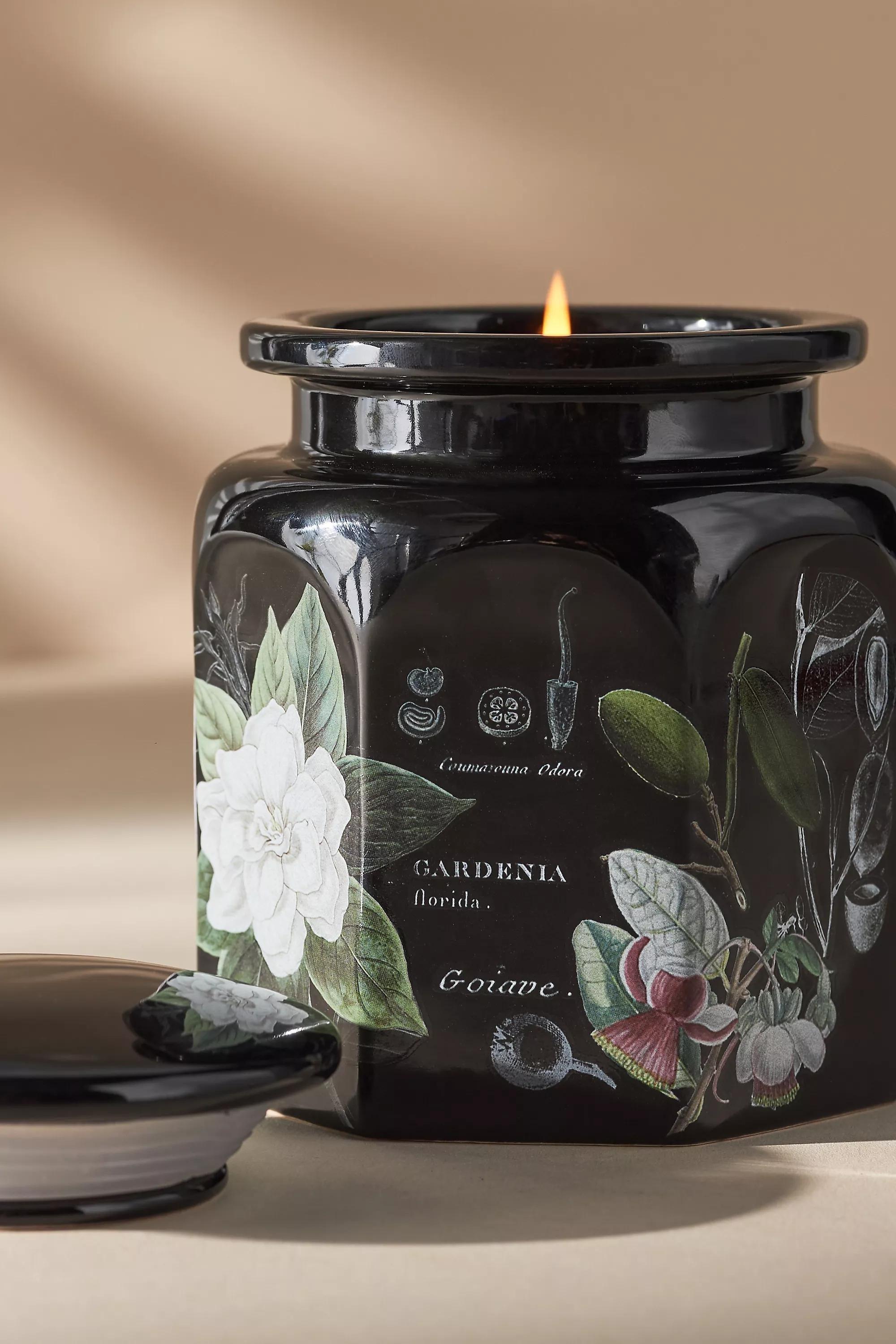 Apothecary 18 Night Gardenia Ceramic Jar Candle, Black, A501_0001, large image number 3