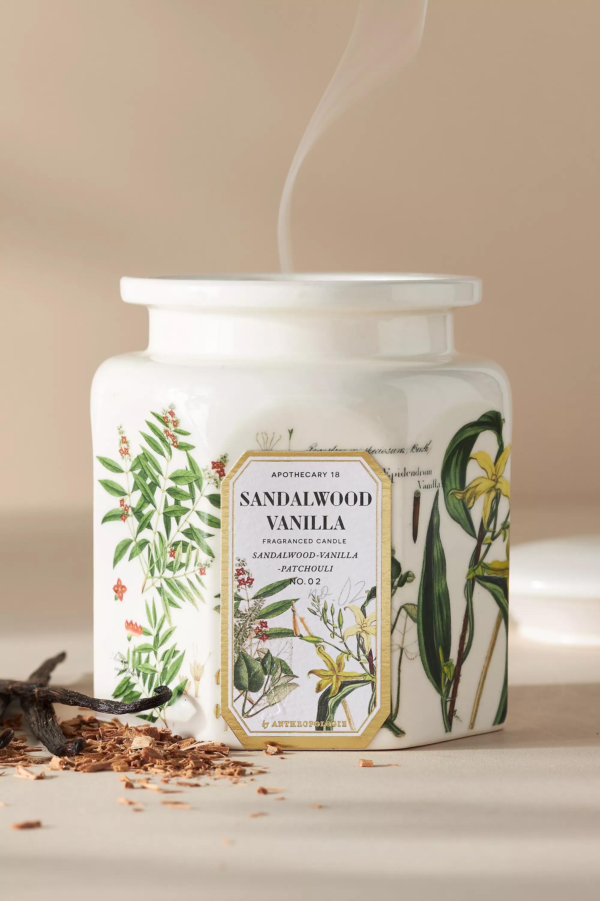 Apothecary 18 Night Gardenia Ceramic Jar Candle, White, A501_0010, large image number 0