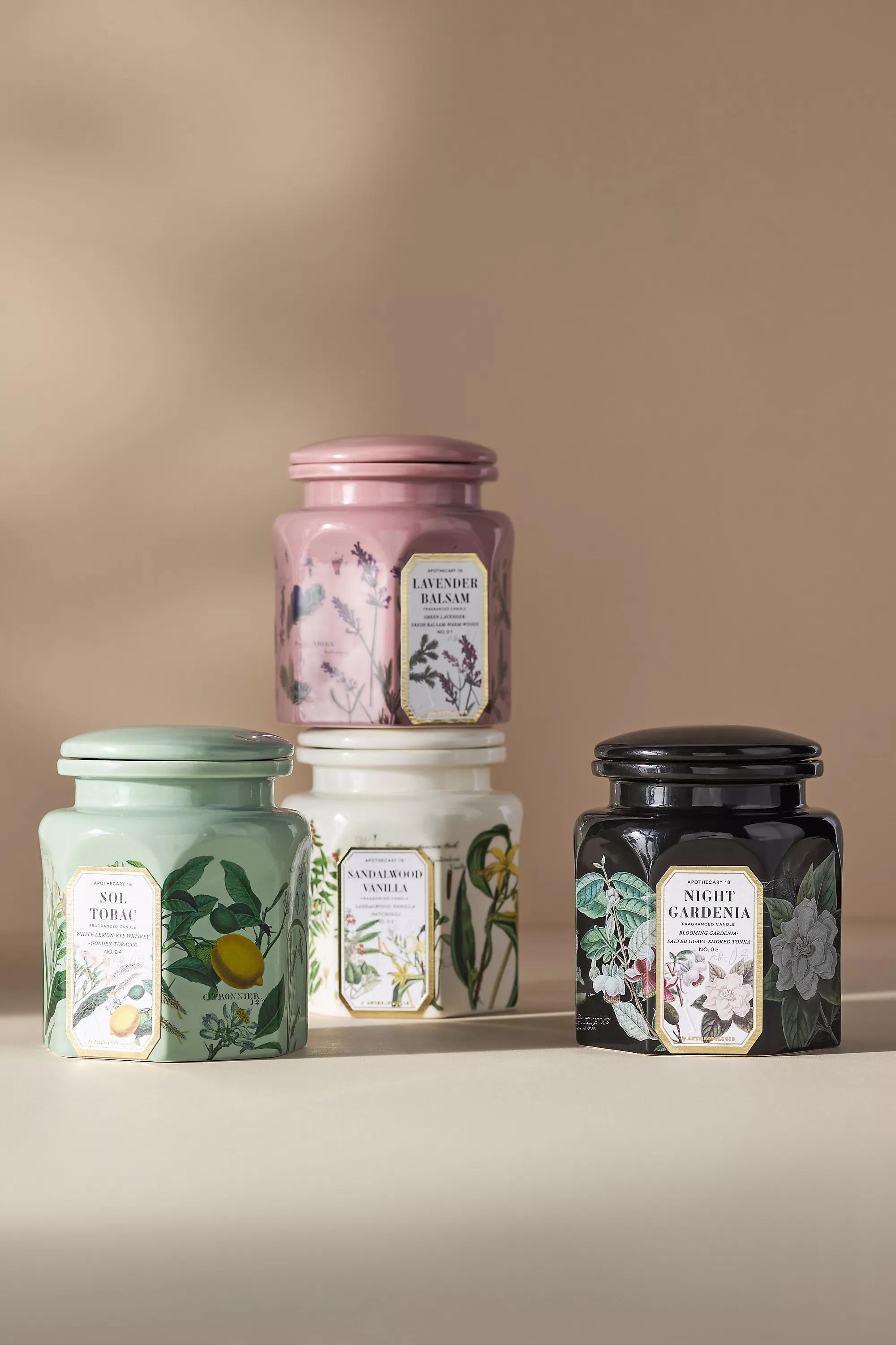 Apothecary 18 Night Gardenia Ceramic Jar Candle, White, A501_0010, large image number 1
