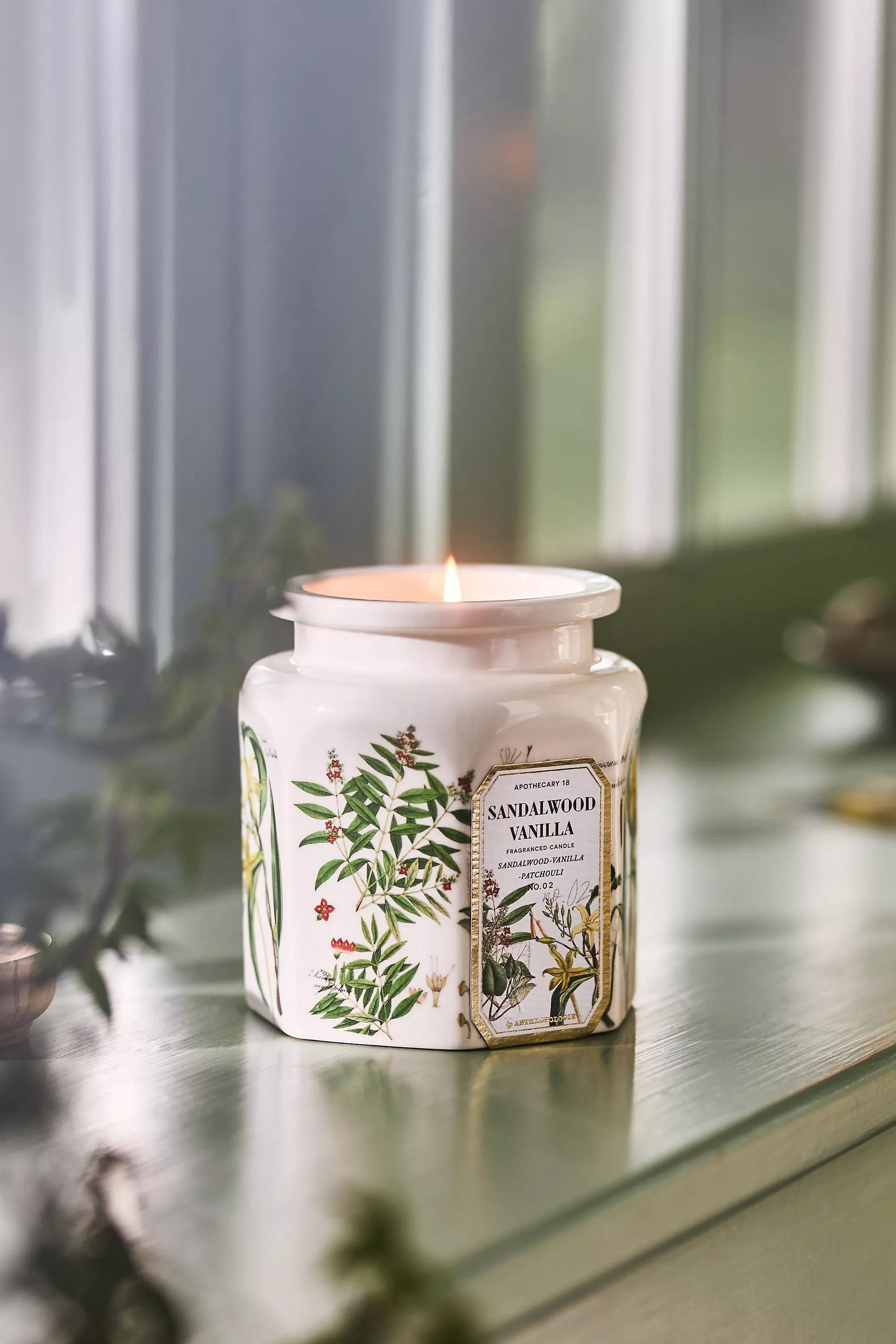 Apothecary 18 Night Gardenia Ceramic Jar Candle, White, A501_0010, large image number 1
