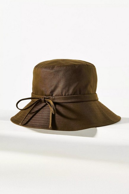Anthropologie - Bow-Detail Cotton Bucket Hat, Green