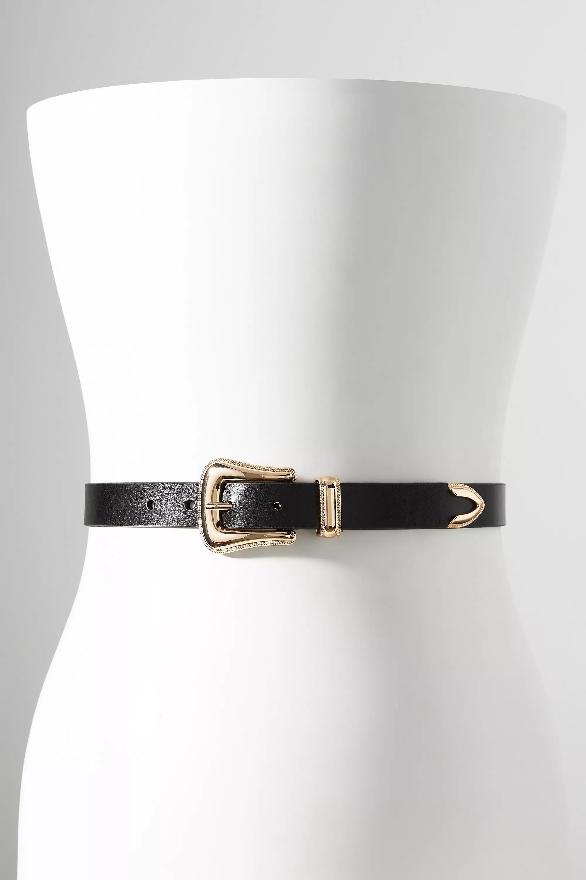 Hensler Western Buckle Leather Belt, Black, , large image number 2