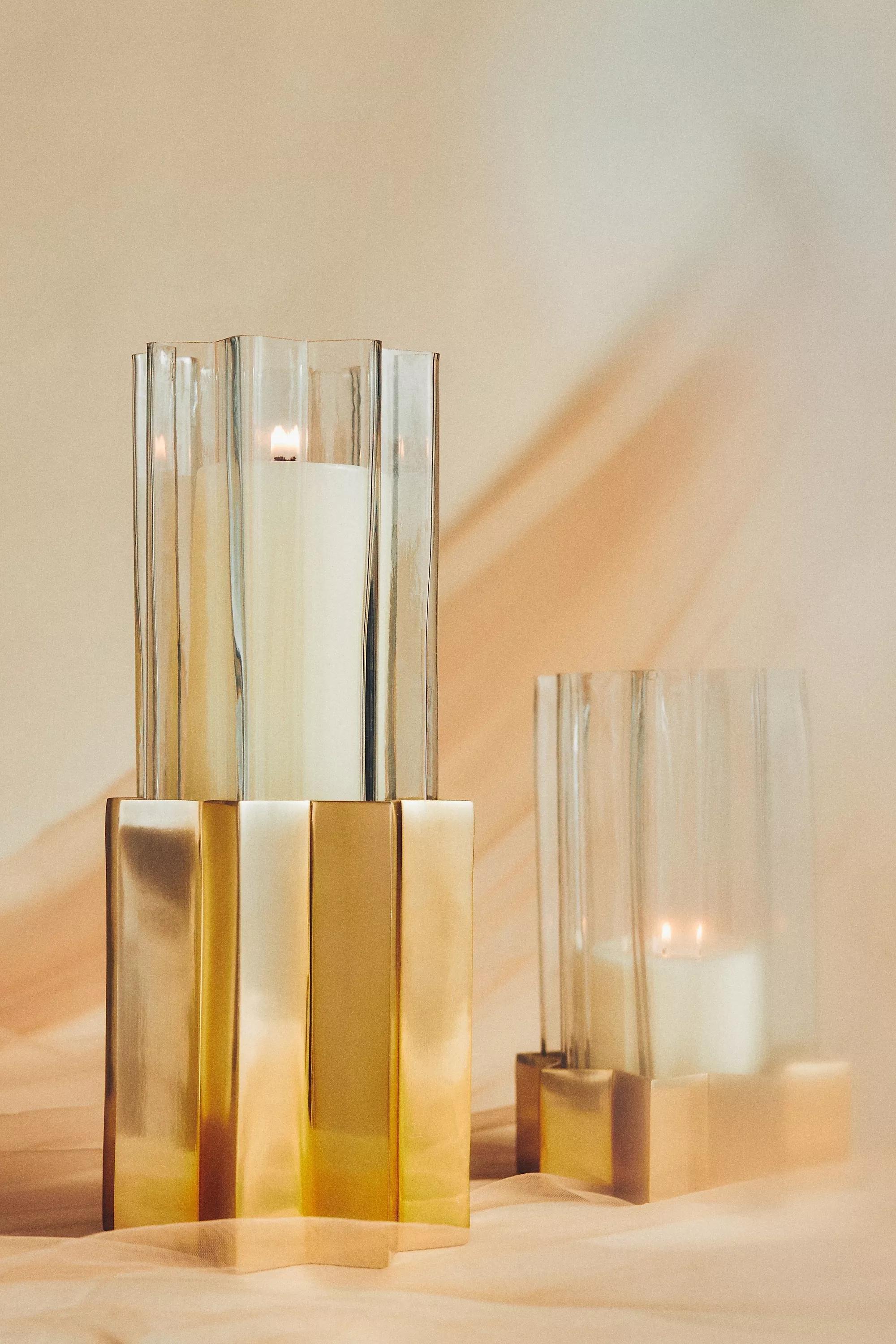 Catherine Martin For Anthropologie Starry Night Pillar Candle Holder, Gold, A501_0070, large image number 1
