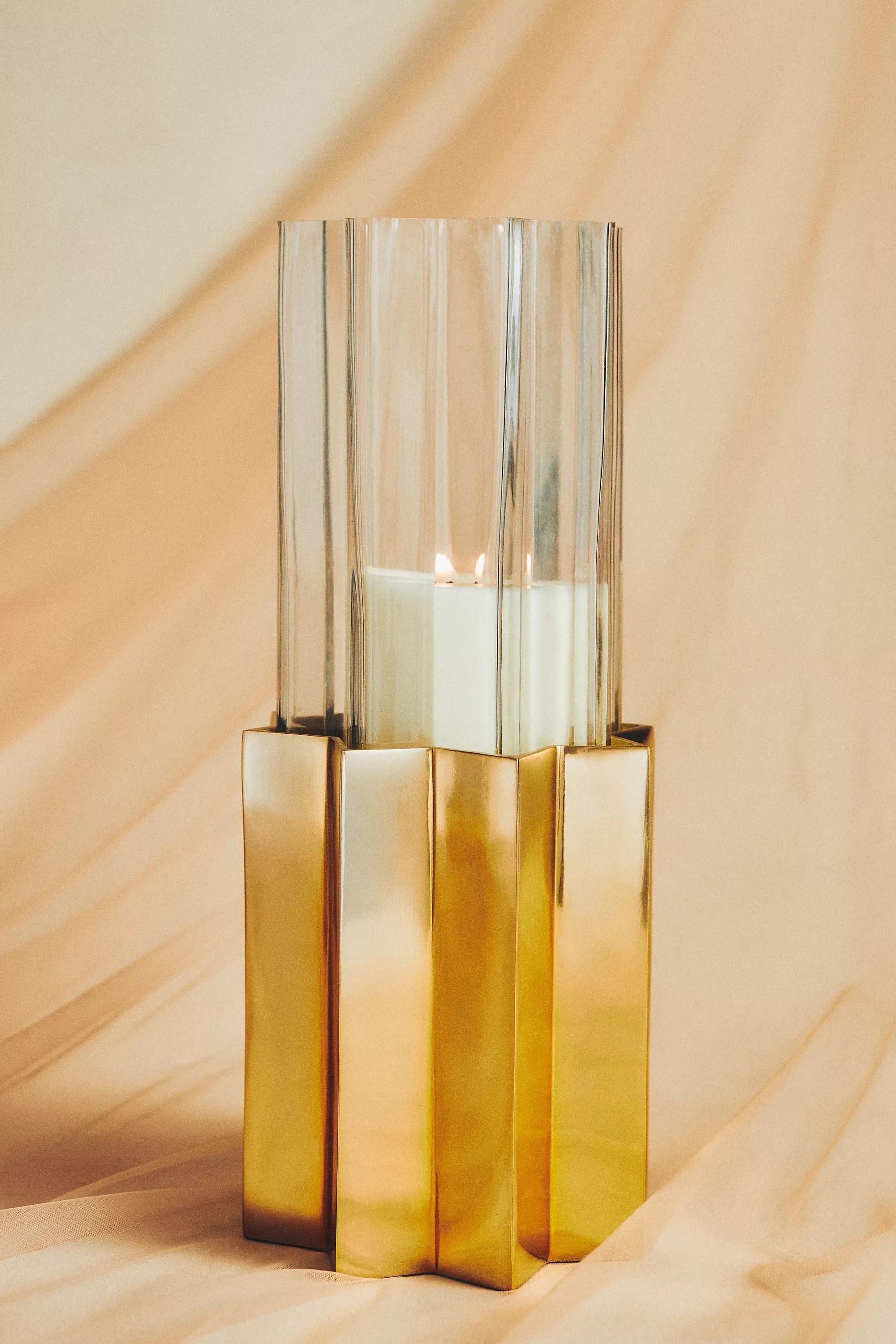 Catherine Martin For Anthropologie Starry Night Pillar Candle Holder, Gold, A501_0070, large image number 3