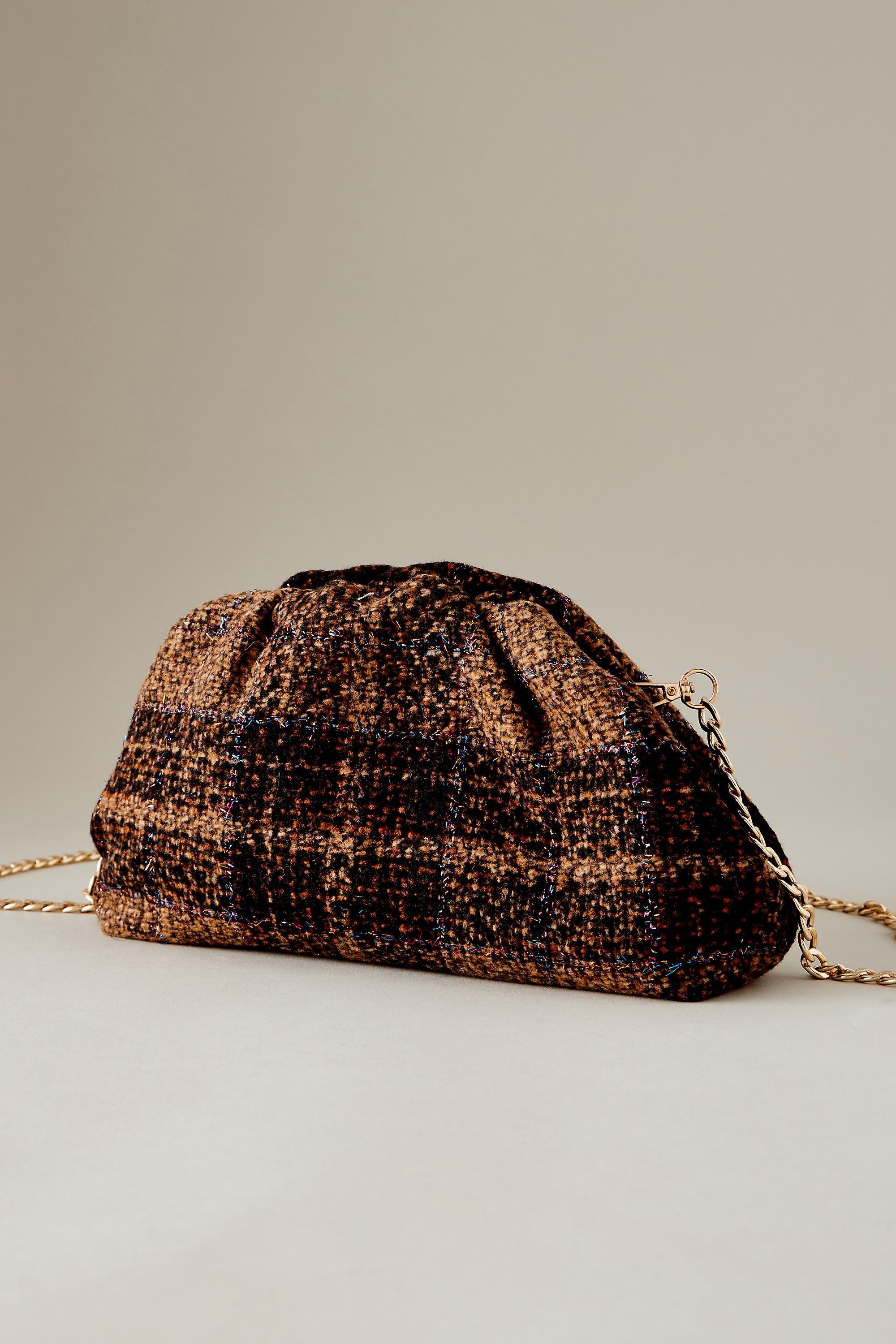 Anthropologie - Clutch Tweed Frankie, Brown