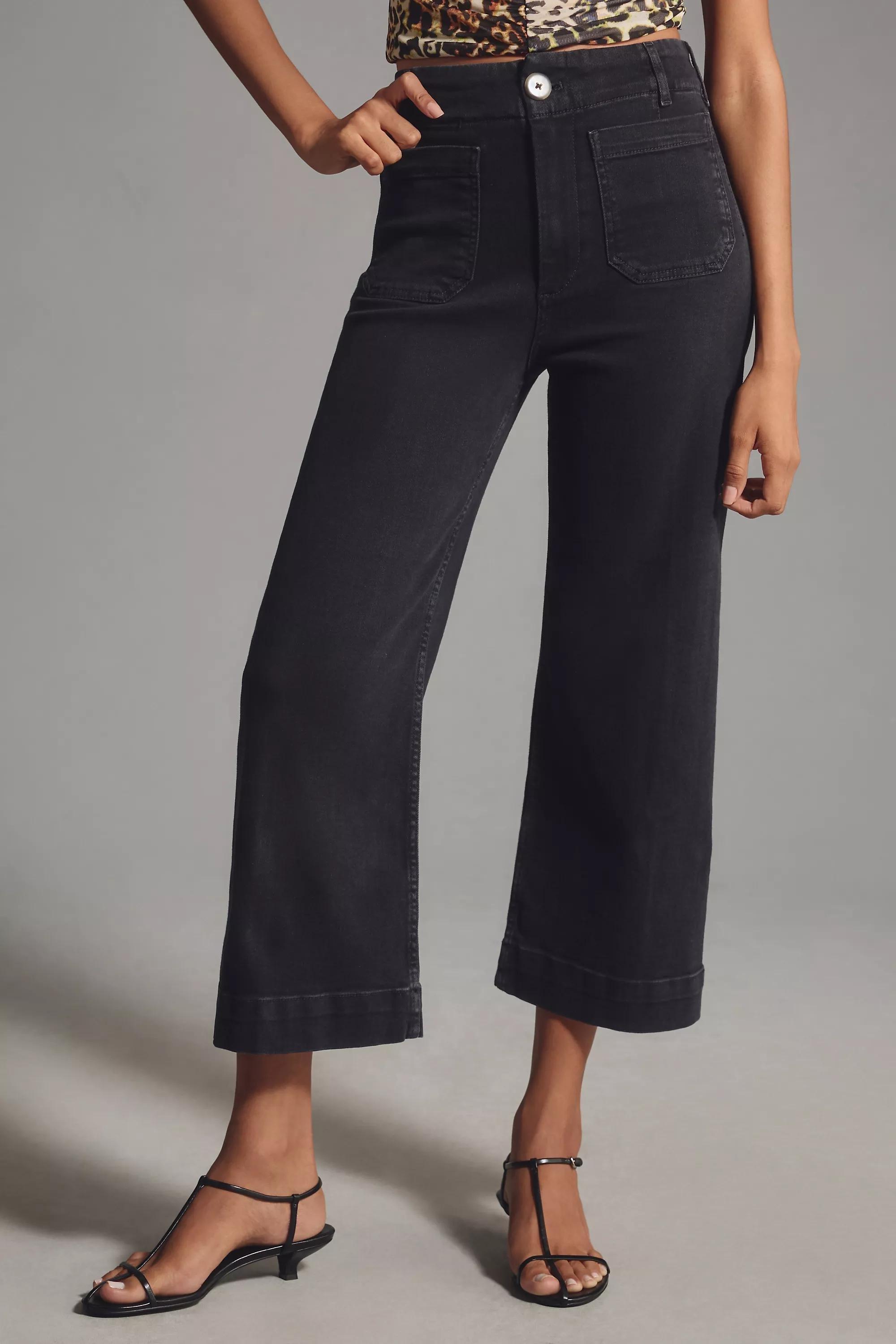The Colette By Maeve Denim Cropped Wide Leg Jeans, Grey, , large image number 2