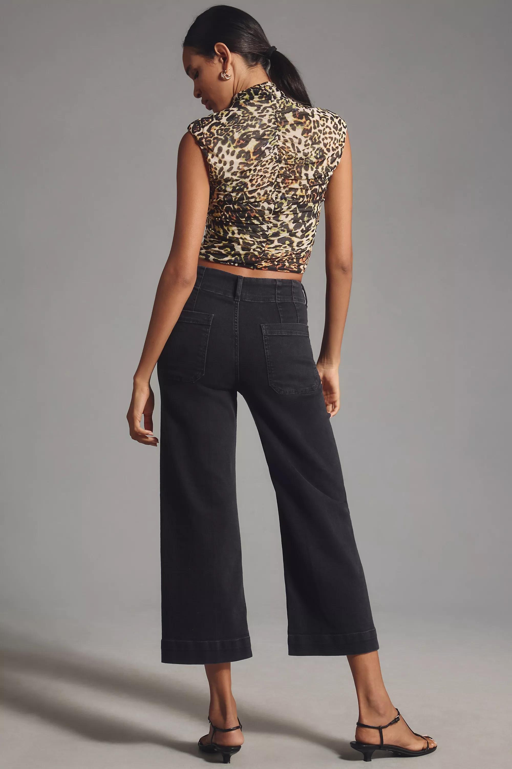 The Colette By Maeve Denim Cropped Wide Leg Jeans, Grey, , large image number 3