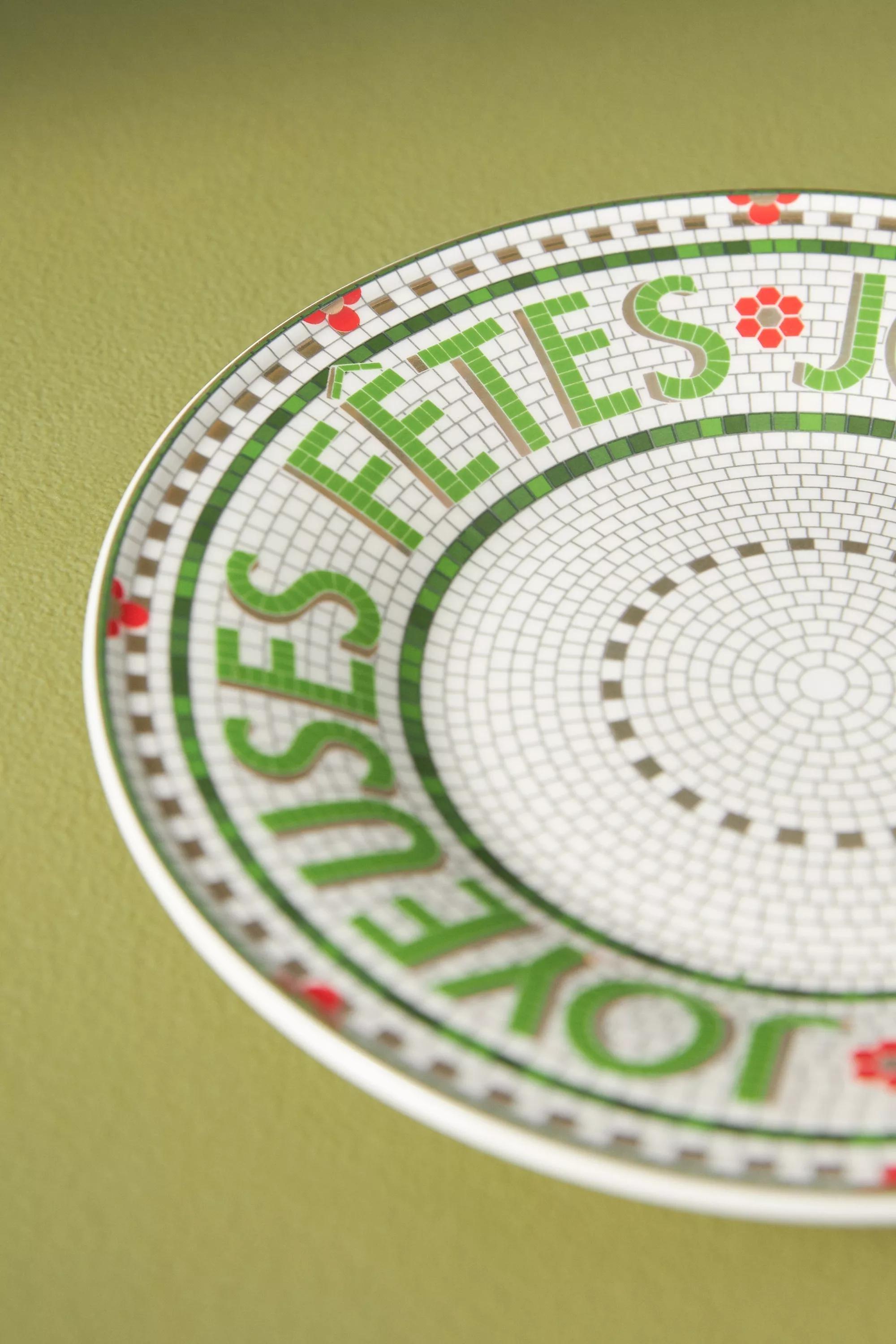 Festive Bistro Tile Dessert Plate, Green, A501_0038, large image number 3