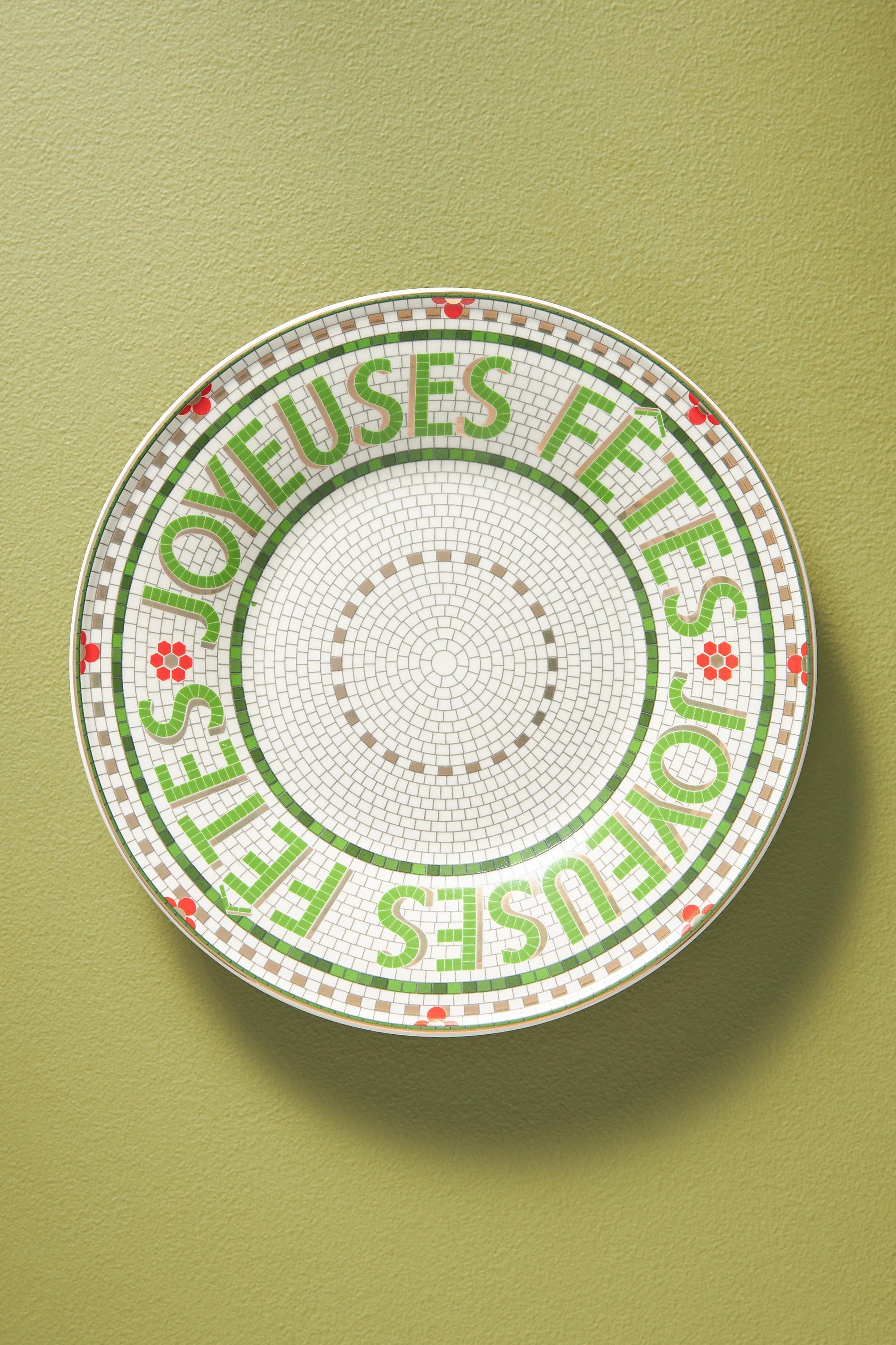Festive Bistro Tile Dessert Plate, Green, A501_0038, large image number 4