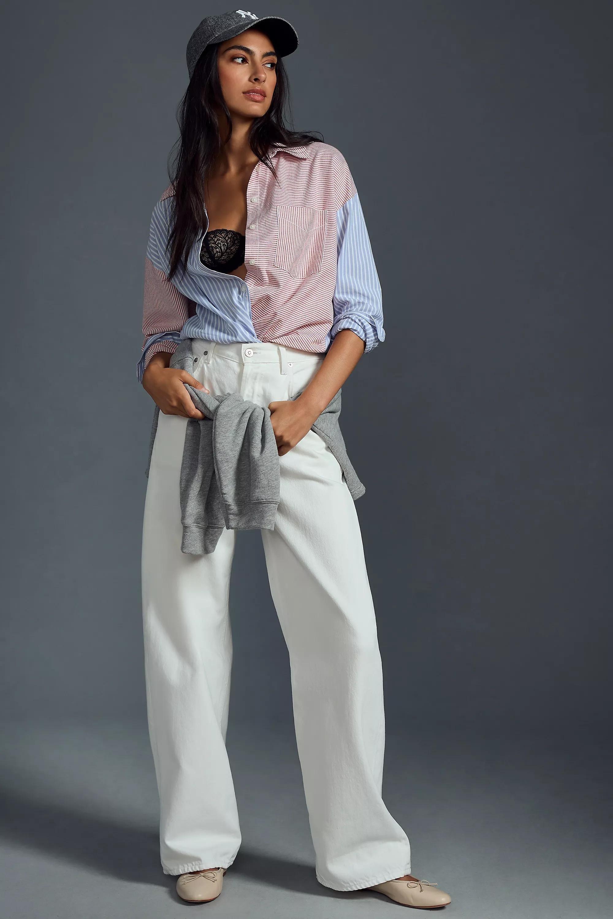 Maeve Button-Down Shirt Mixed Stripe Edition, Red, , large image number 0