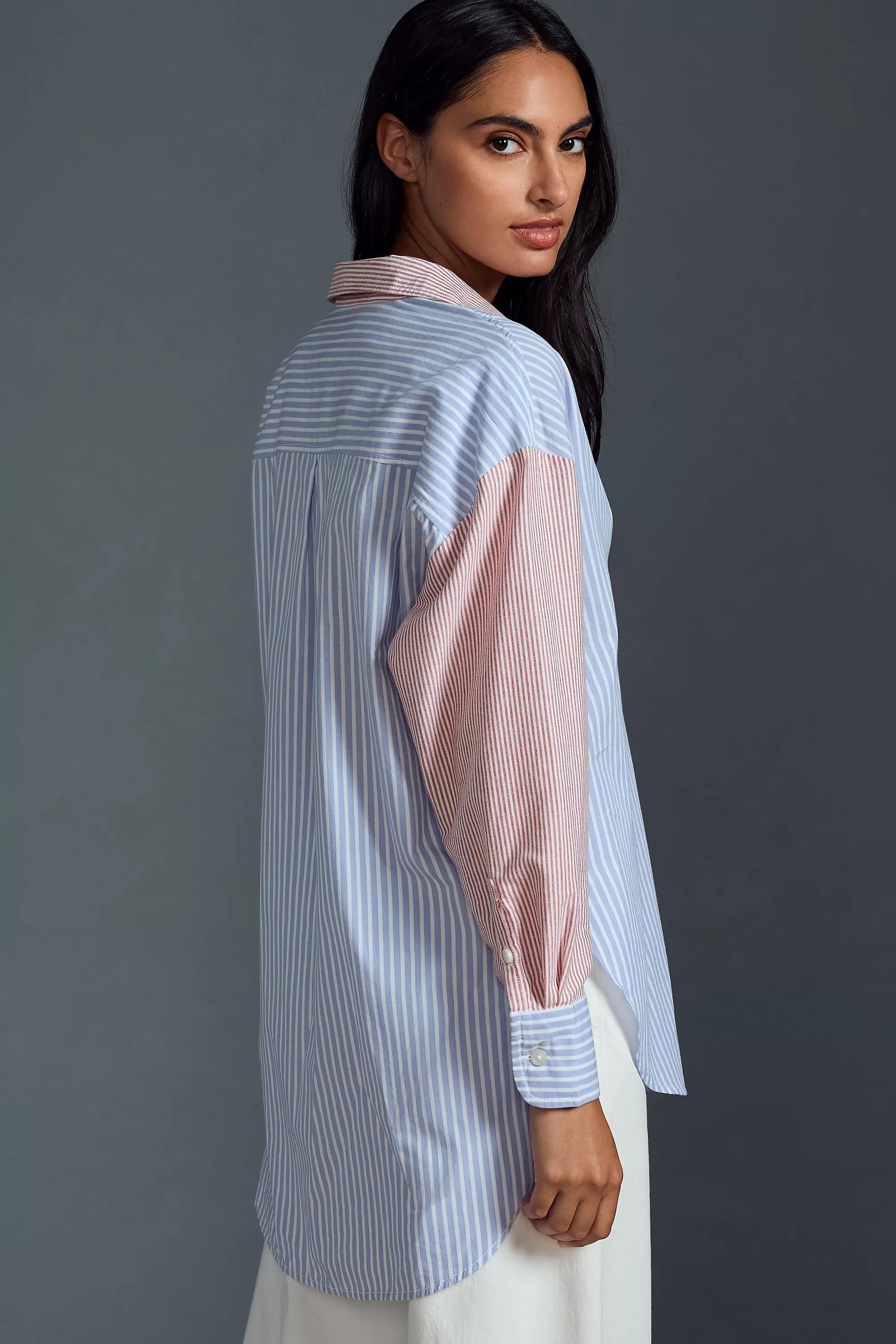 Maeve Button-Down Shirt Mixed Stripe Edition, Red, , large image number 2