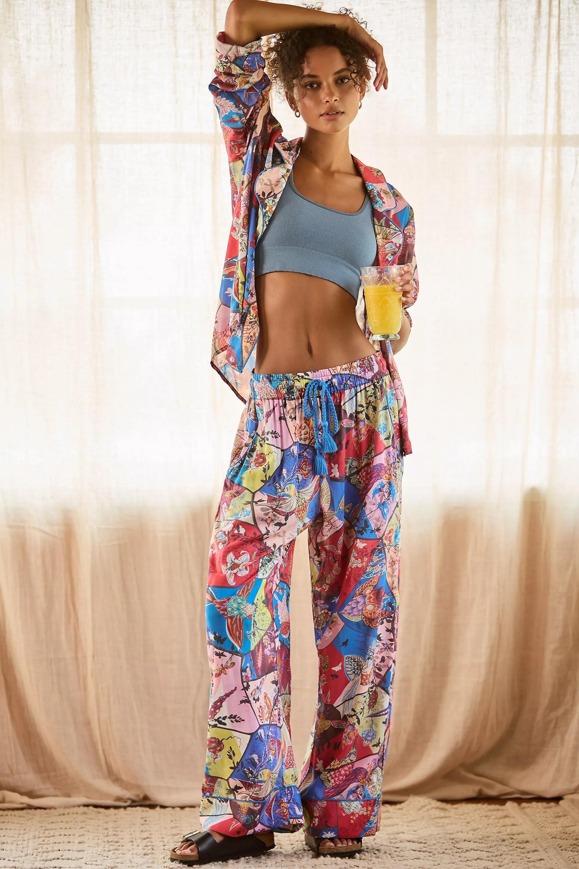 Judith Schachter Wide-Leg Pyjama Bottoms, Red, , large image number 0